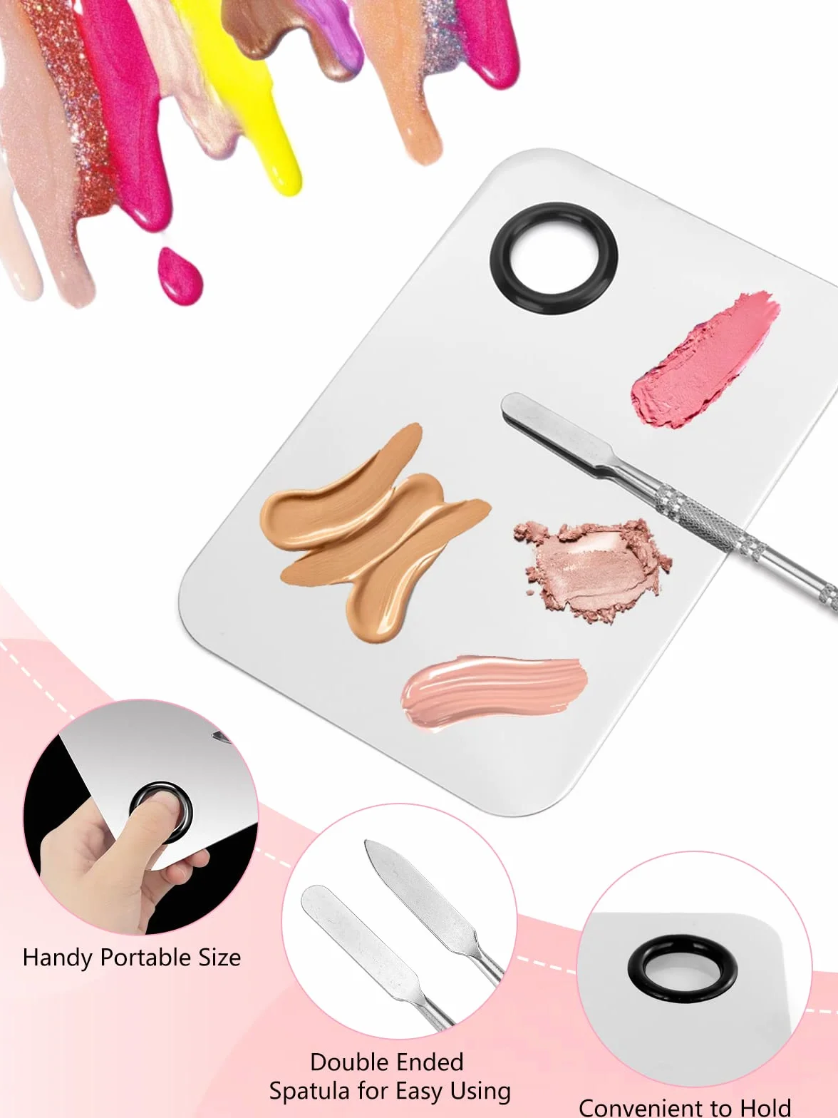 LIONVISON Applicateur de Maquillage Jetable, Palette de Mélange avec Spatule, 262 Pinceaux