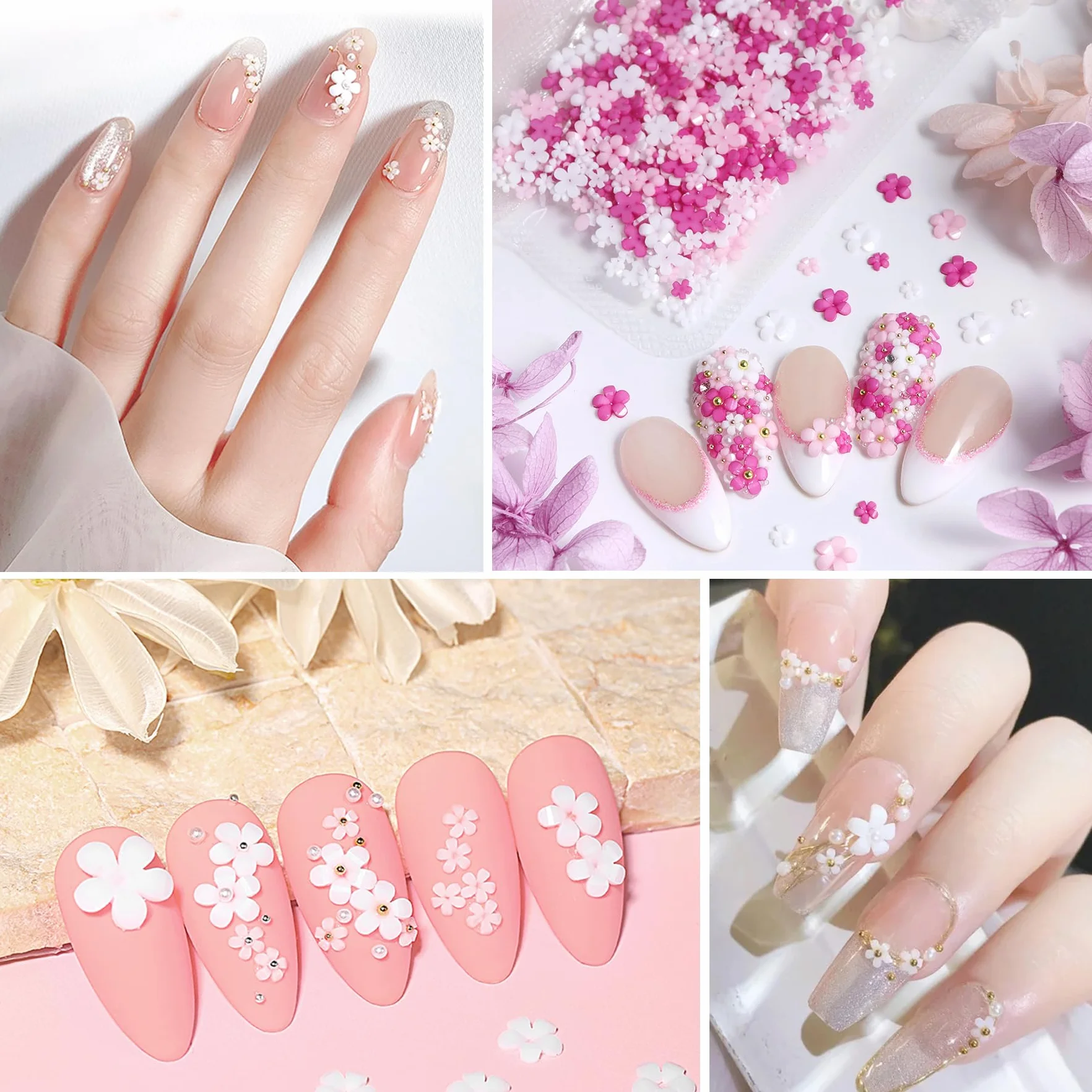 Breloques Ongles Nail Art Arc 3D Nœud Papillon Fleur Rose Rouge