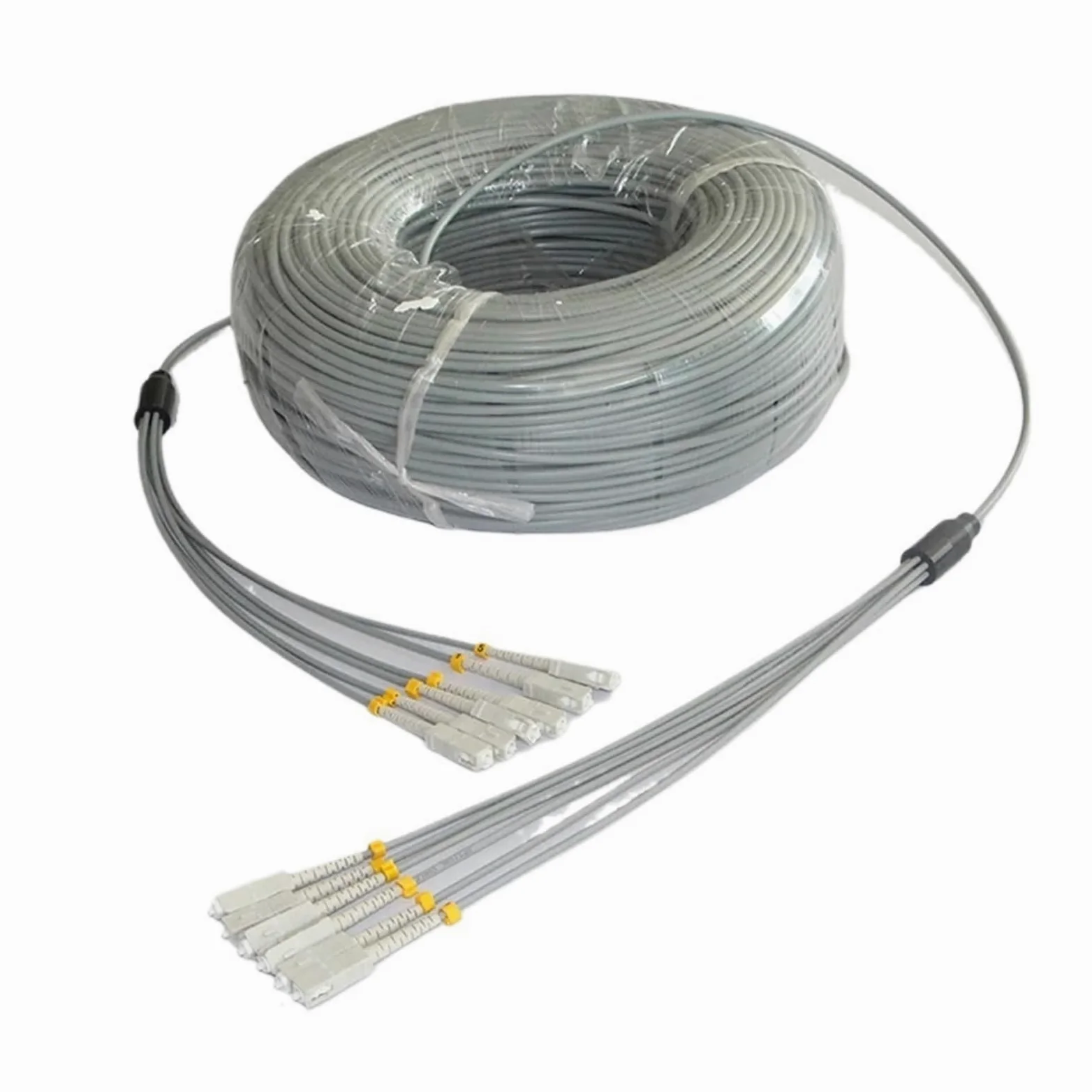 Cordon de raccordement en fibre optique blindée 6 conducteurs OM1 OM2 MM 200M250M 6C SC LC FC STA Multimode 6 (150 m OM2 SC-SC)