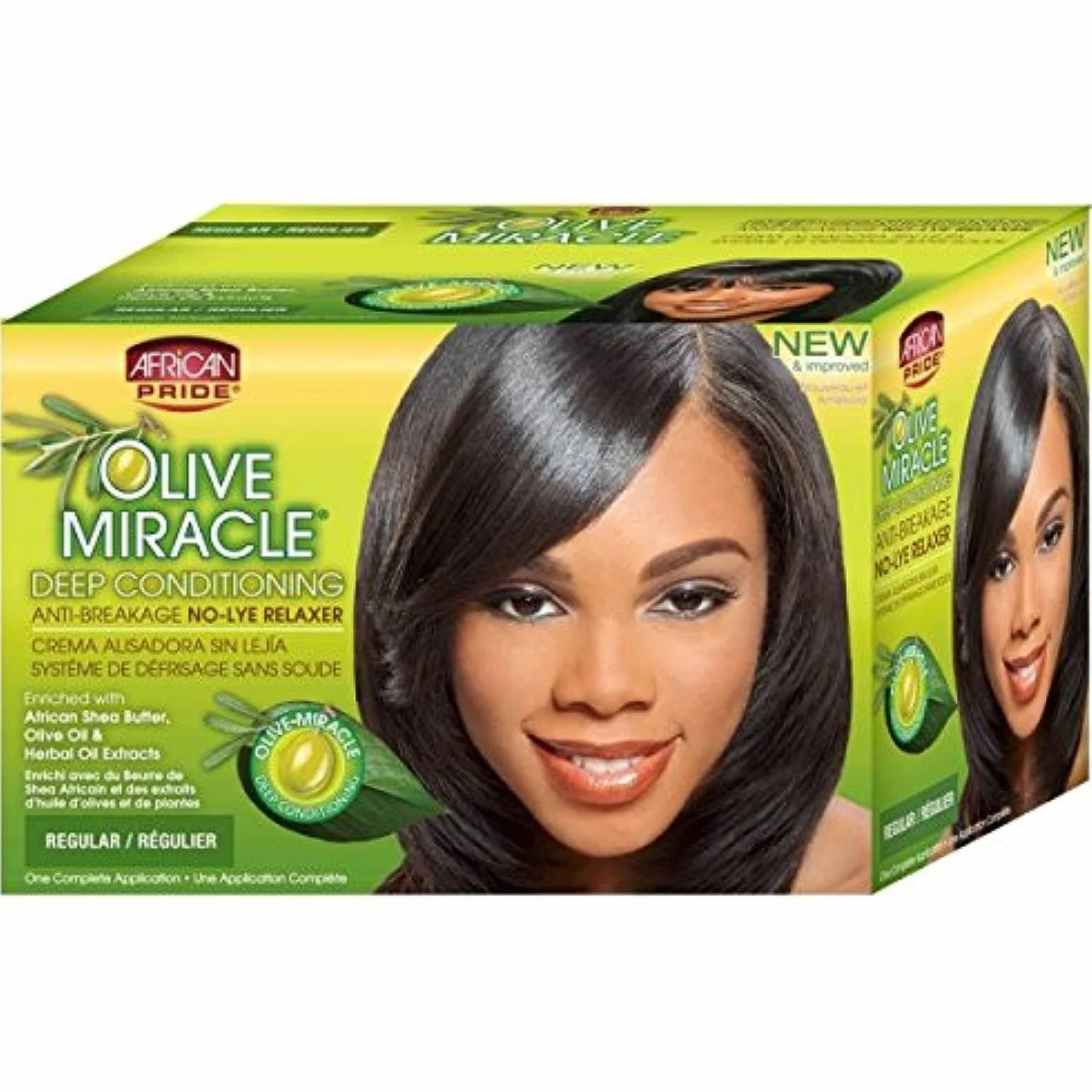 African Pride Olive Miracle No-Lye Relaxer Regular Kit