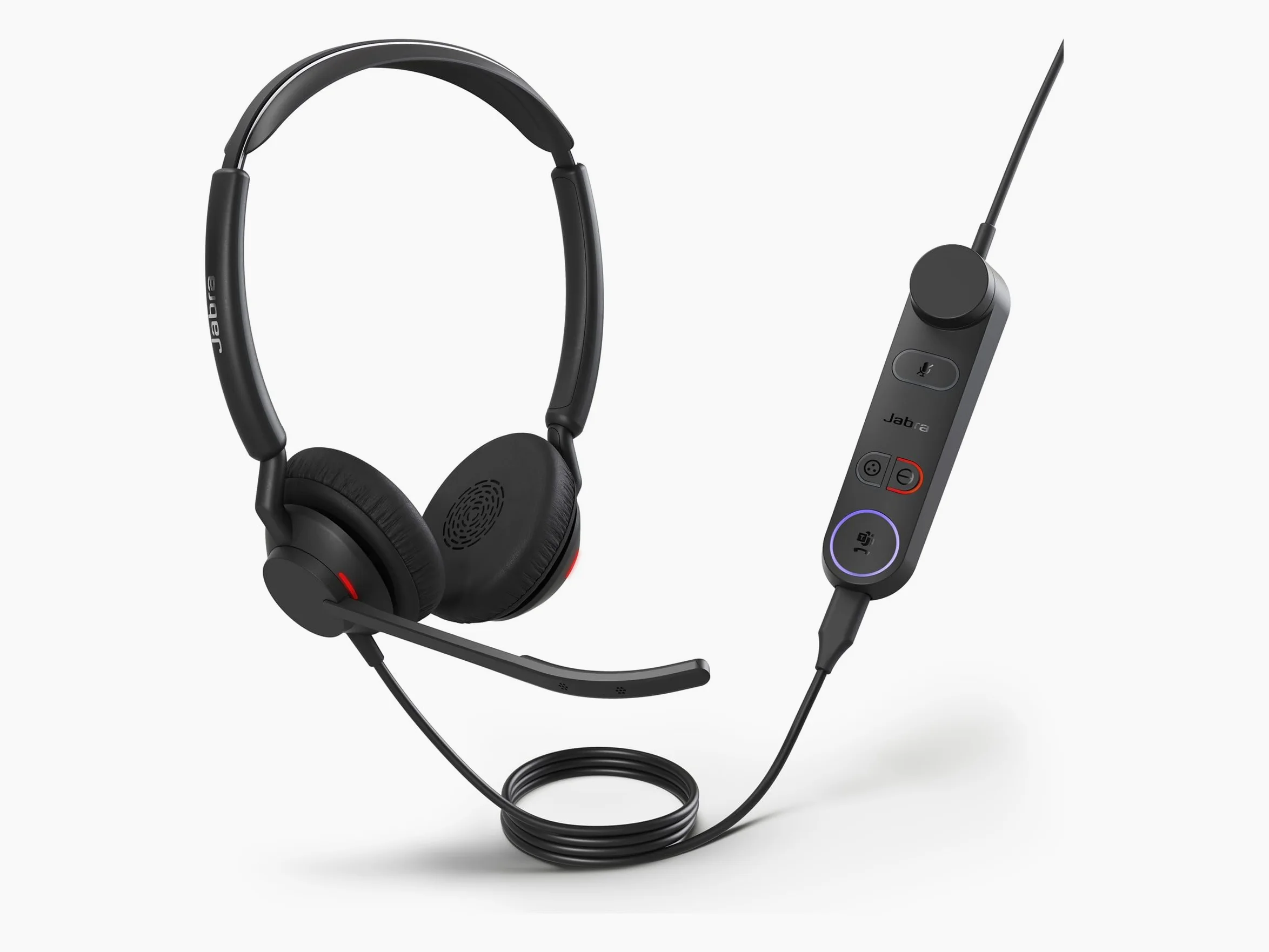Jabra Engage 50 II - Micro-casque filaire stéréo avec contrôle d’appel Link - 3 micros à réduction de bruit, ultra-léger, USB-A - Certifié MS Teams, fonctionne avec toutes les plateformes - Noir