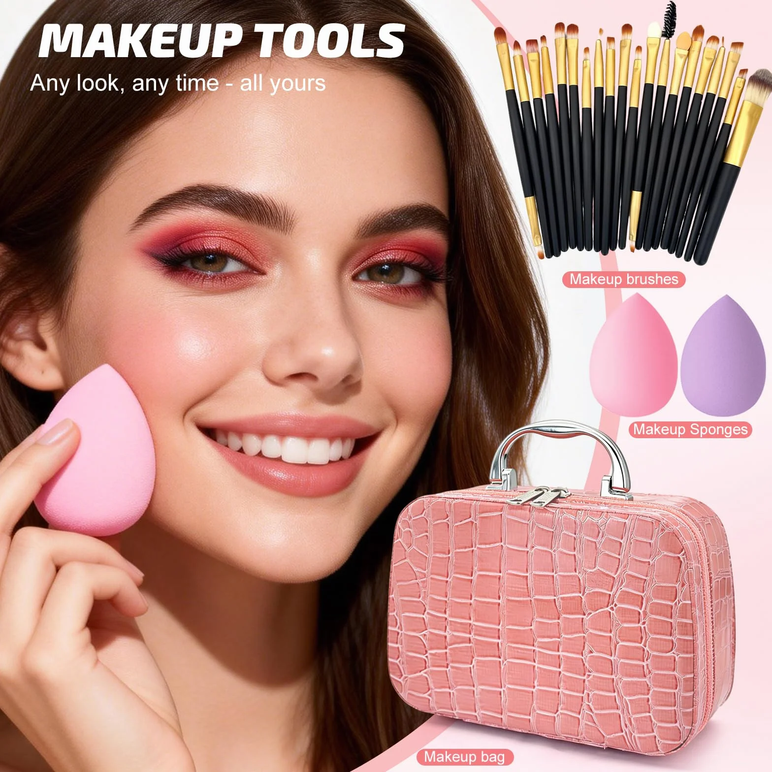 Coffret Maquillage Femme Kit Maquillage Ado Professionnel Complet avec Trousse BB Crème Fond Teint Mascara Palette Yeux Gloss