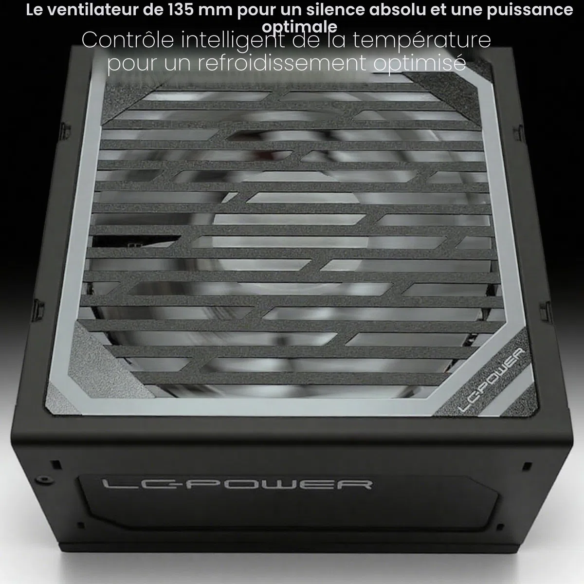 LC-POWER 750W Alimentation PC Modulaire, 80 Plus Gold Certifié, PSU ATX 3.1, Ventilateur 135mm Silencieux, Full Modulaire, Câbles Plats, Protections Complètes