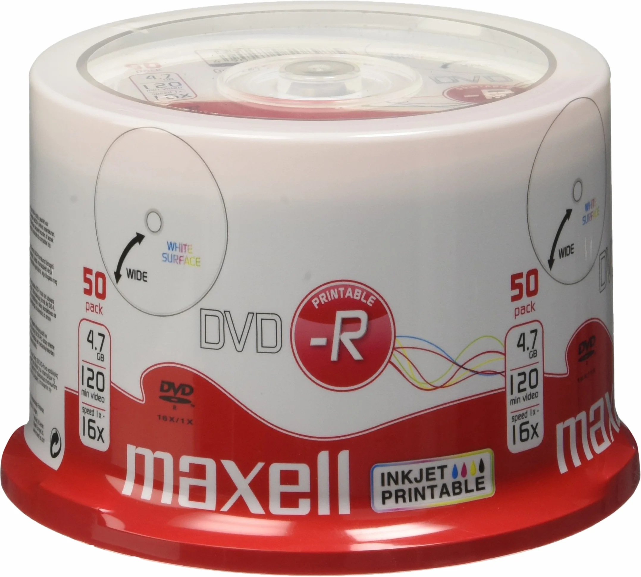 Maxell DVD-R 4.7 Go 16X Printable Spindle 50