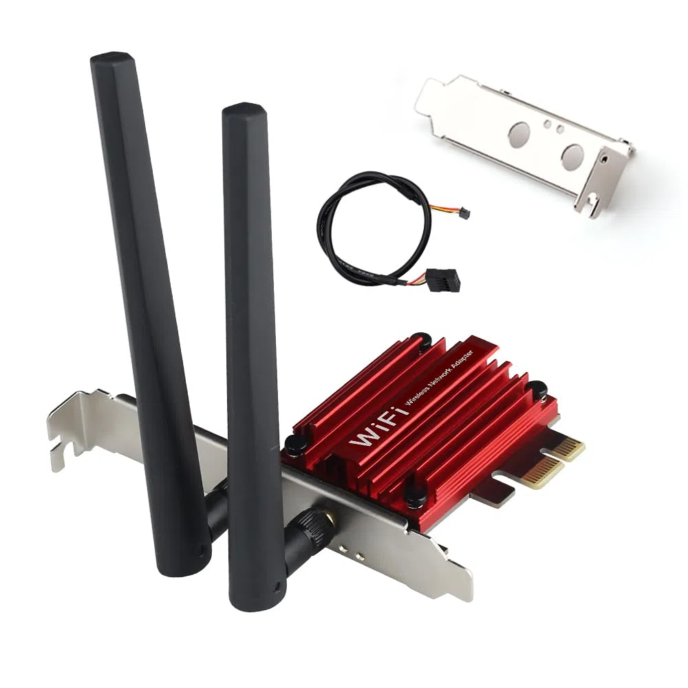 AX200 WiFi 6 PCI-E Carte WiFi (AX3000) Bureau WiFi BT5.2 PCIe Gaming Wireless Network Adapter 3000Mbps 802.11AX AX200 Dual Band MU-MIMO pour PC Windows 10/11