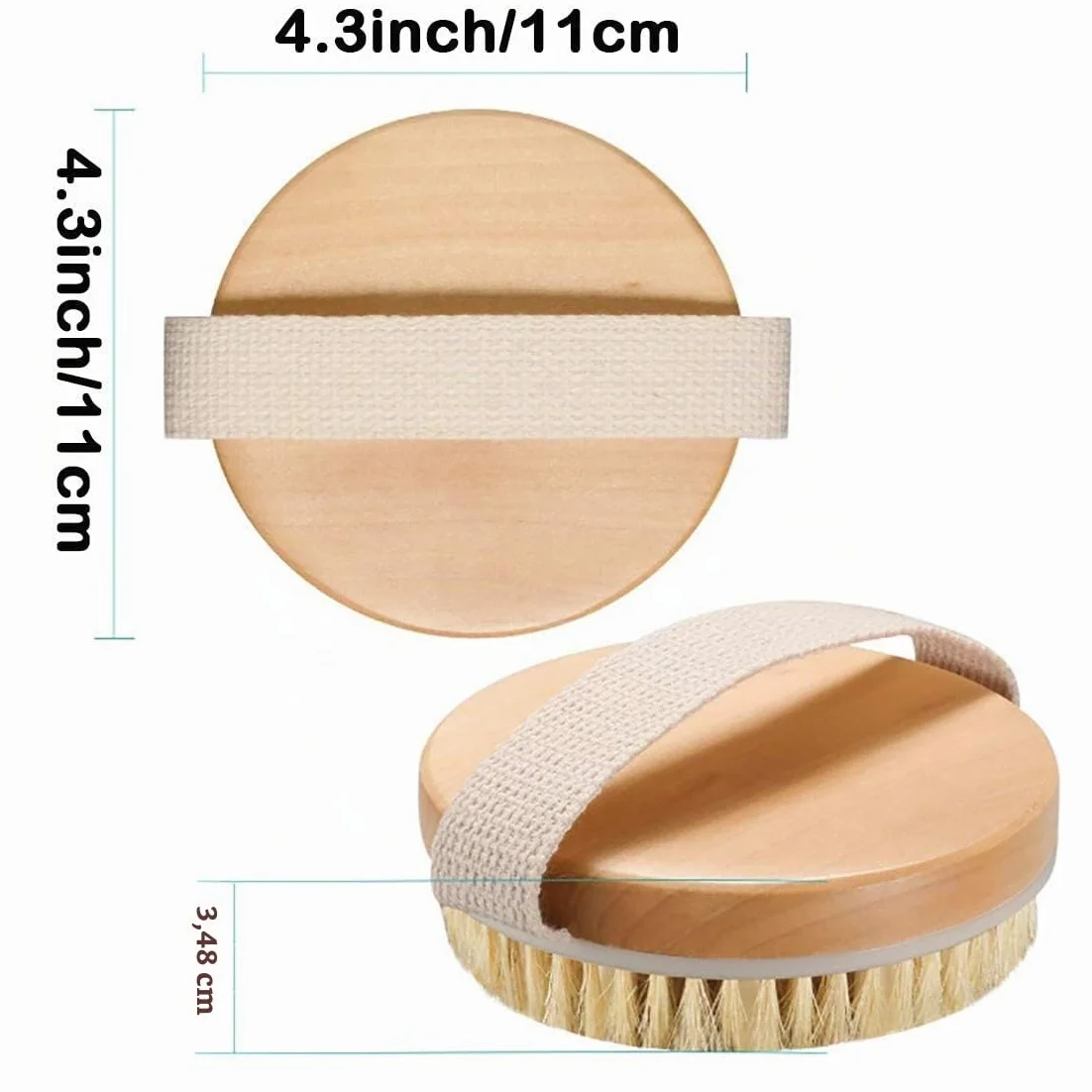 Brosse pour le corps en poils naturels, exfoliante et drainage lymphatique
