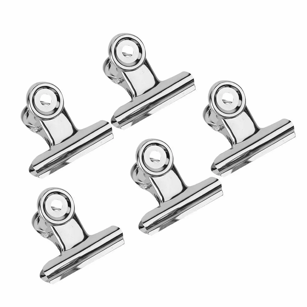 Pinces à Ongles en Acier Inoxydable Argent Courbe pour Extension d'Ongle Nail Art Clips 5 Pièces