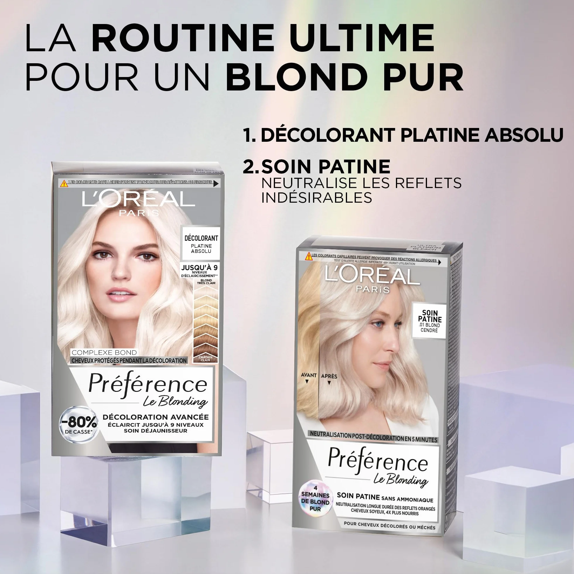 L’ORÉAL PARIS Préférence Le Blonding Soin Patine Post-Décoloration Blond Cendré (01) Sans Ammoniaque