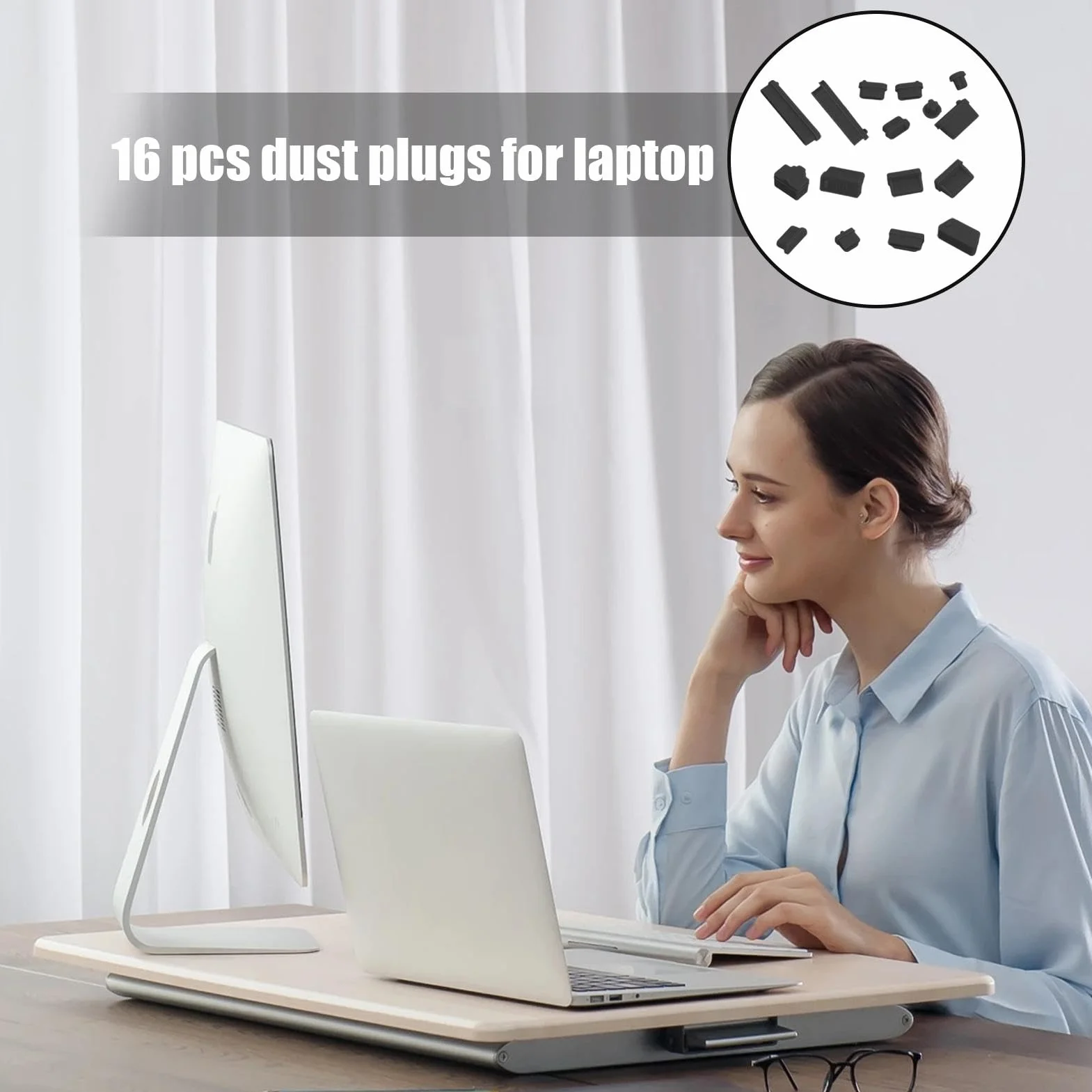 Bouchons anti-poussière USB C 16 pièces pour PC port