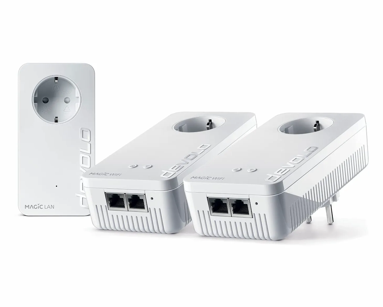 devolo Magic 2 WiFi 6 Multiroom Kit Adaptateur, WiFi Powerline - jusqu'à 2400 Mbps, Point d'accès WiFi Mesh, 4X Connexion LAN Gigabit dLAN 2.0, Blanc