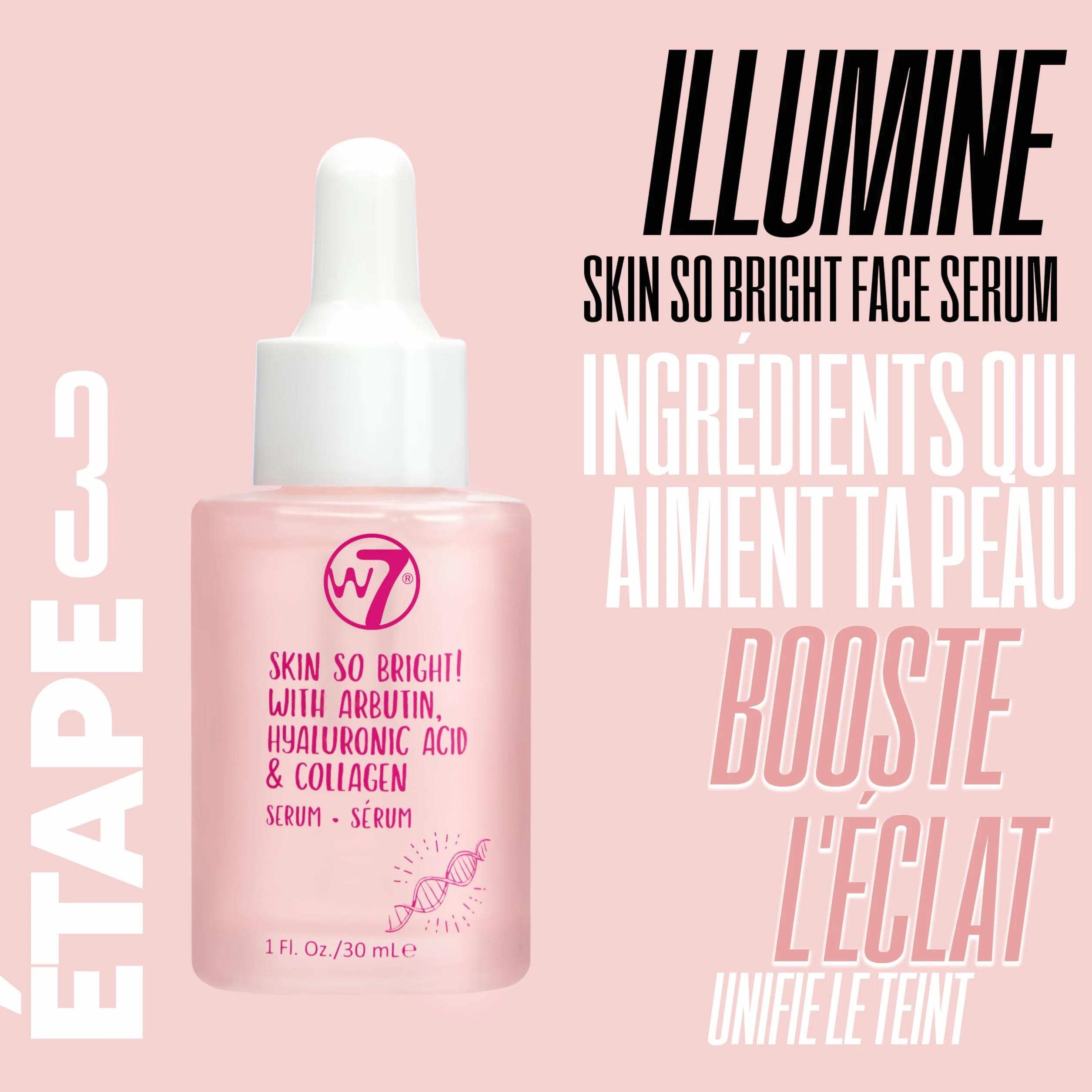 W7 Coffret de Soin de la Peau 5 Étapes Crème Hydratante Sérum Tonique Nettoyant Masque Lèvres