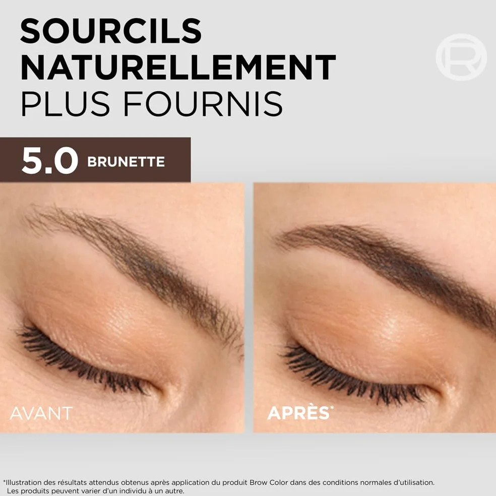 L’Oréal Paris Brow Color Teinture Sourcils Semi-Permanente 5.0 Brunette Tenue 5 Semaines