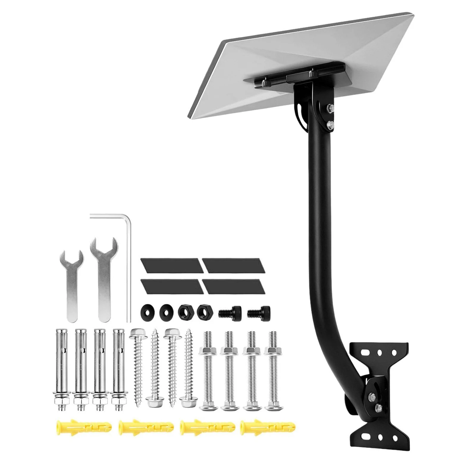 Mât de montage d'antenne Tige De Fixation Pour Parabole Internet À Angle | Bras Montage Satellite Anti-Vent Pour Station Météo Prolongateur WiFi Mur -Toit Extérieur Camping-Car Maison