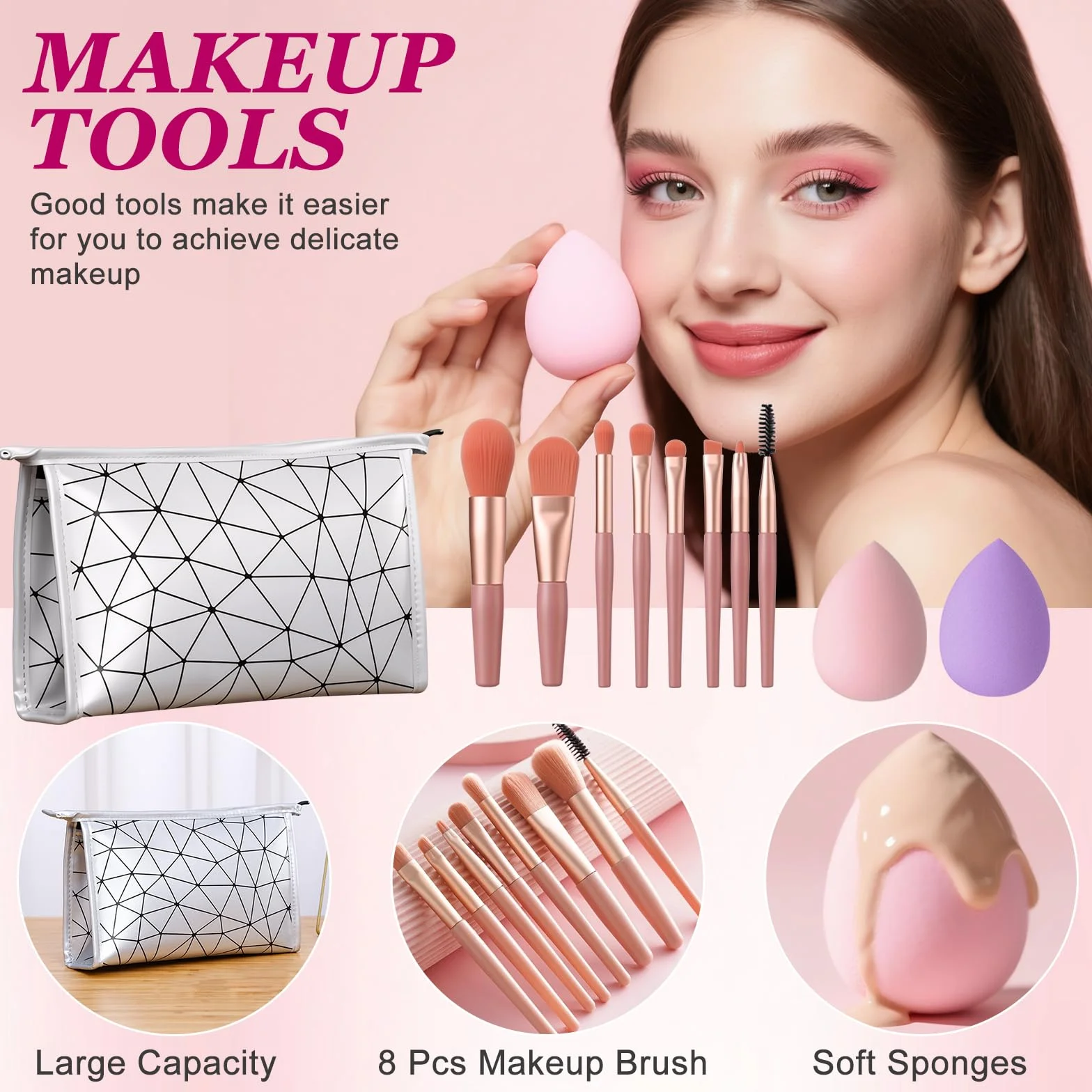 Coffret Maquillage Professionnel Femme avec Palette Yeux Fond de Teint Correcteur Contour Gloss Lèvres Eyeliner Mascara Crayon Sourcil Pinceaux