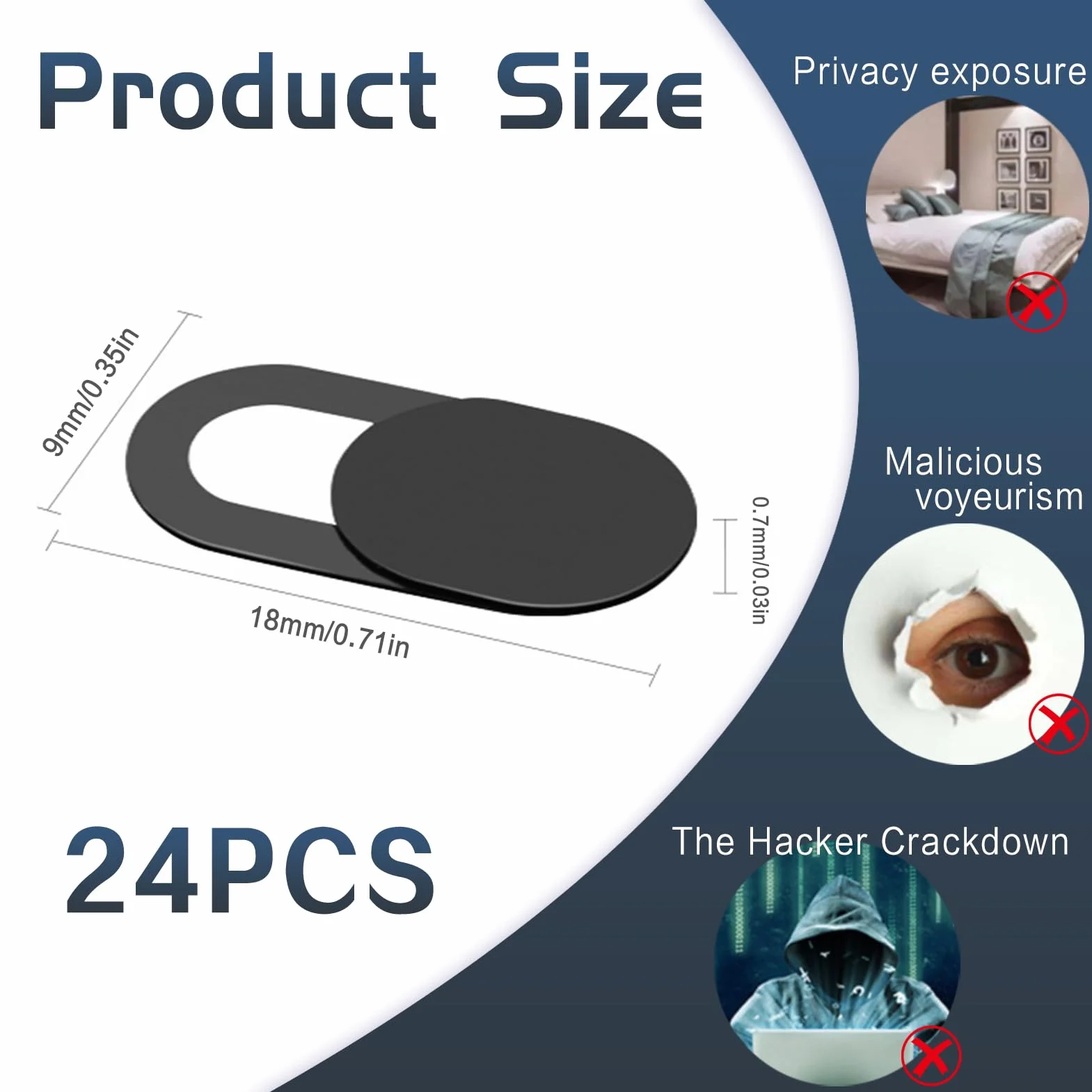 Cache Webcam Ordinateur 24 Pièces, Cache Camera PC Portable pour Ordinateur Portable, Pc, Smartphones, Tablettes