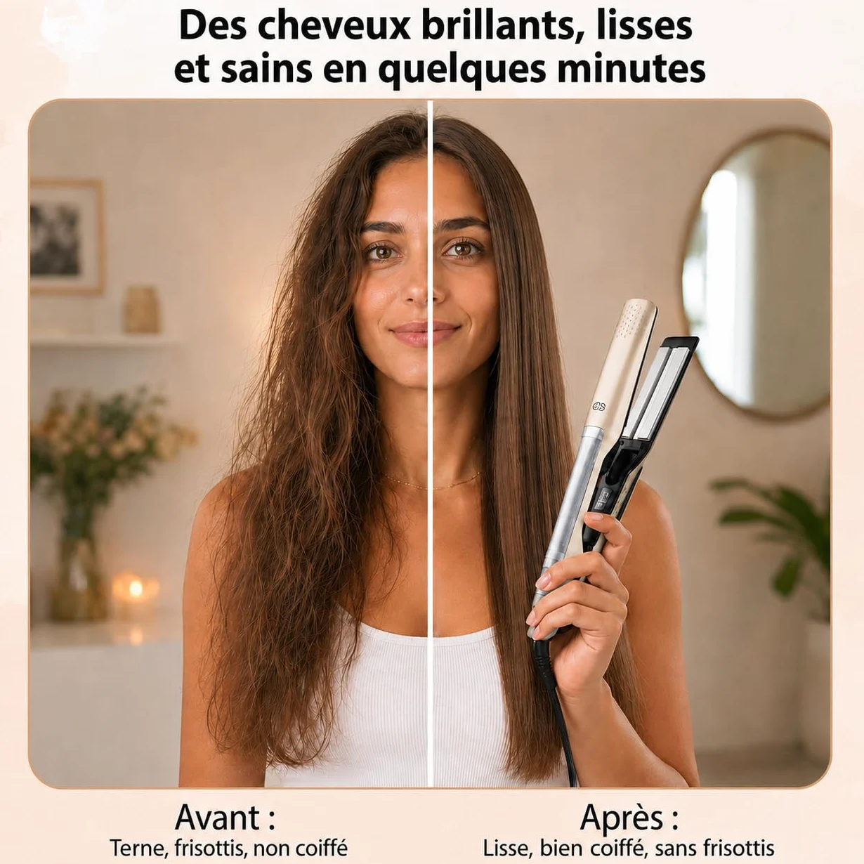 Steampod Pro Lisseur Vapeur Champagne Golden Goods Fer à Boucler 10 réglages 230ºC Céramique Ionique