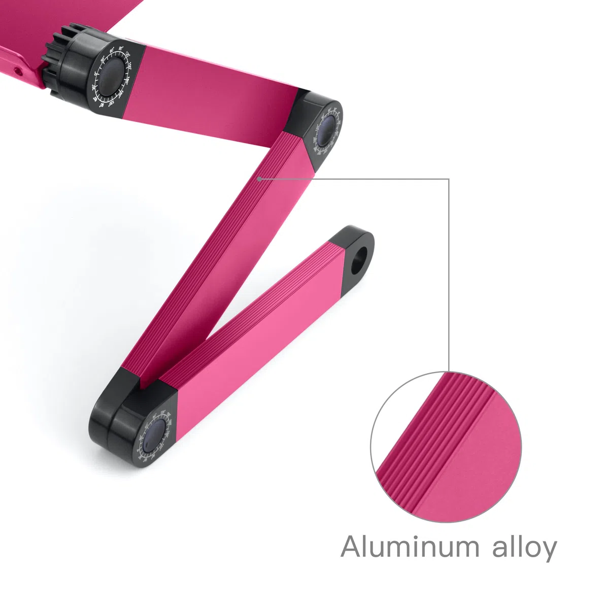 LifeBasis Table de Lit Pliable Table Ordinateur Réglable Compacte Légère pour PC Portable Plateau Table de Lecture pour Ultrabook Livre Magazine et Petit Déjeuner Rose