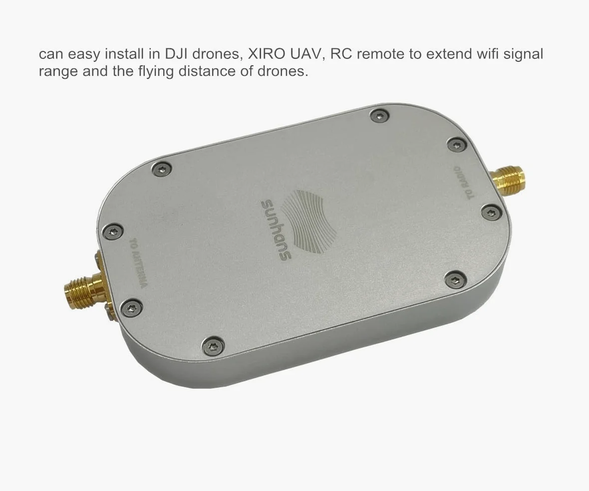 eSunRC Amplificateur de signal WiFi 2,4 G et 5,8 G IEEE 802.11/a/n/b/g double bande 2000 mW 33 dBm UAV WiFi amplificateur de signal