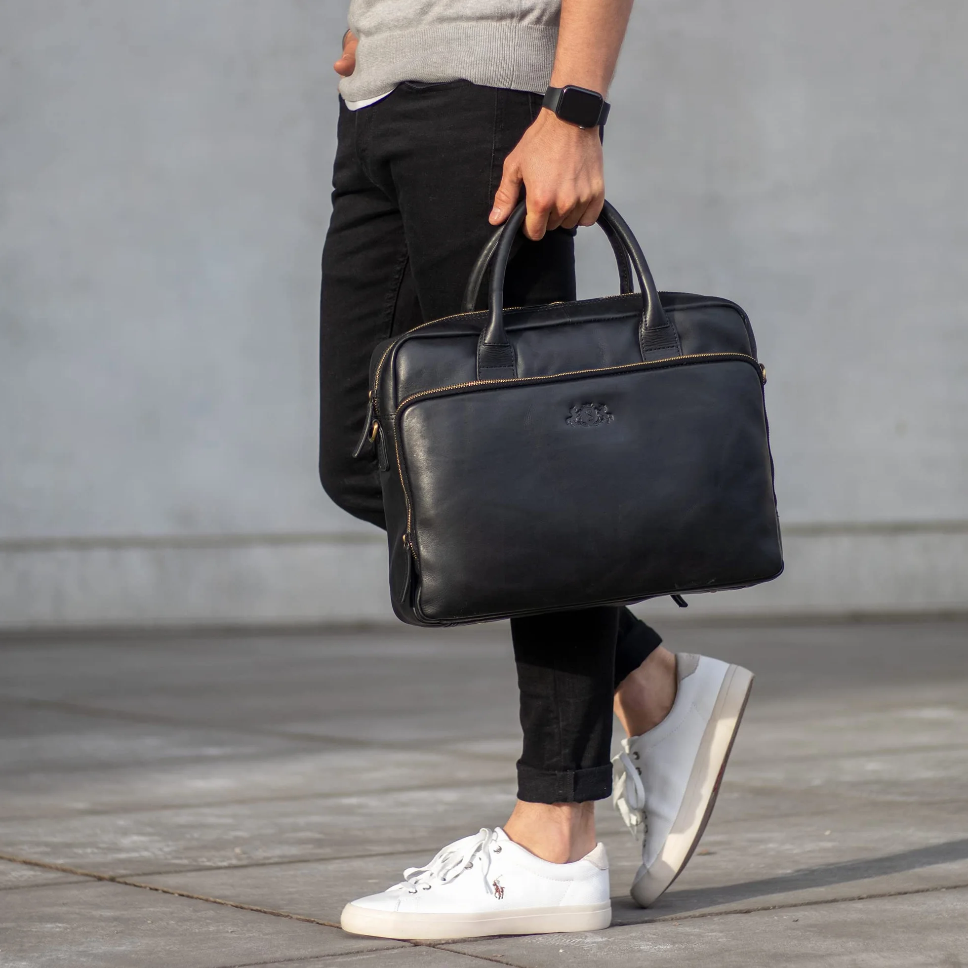 SID & VAIN Sac bandoulière Ordinateur Cuir véritable 15" Ryan Sac Porte-Document en bandoulière XL Grand Sac Messager école Etudiante Travail