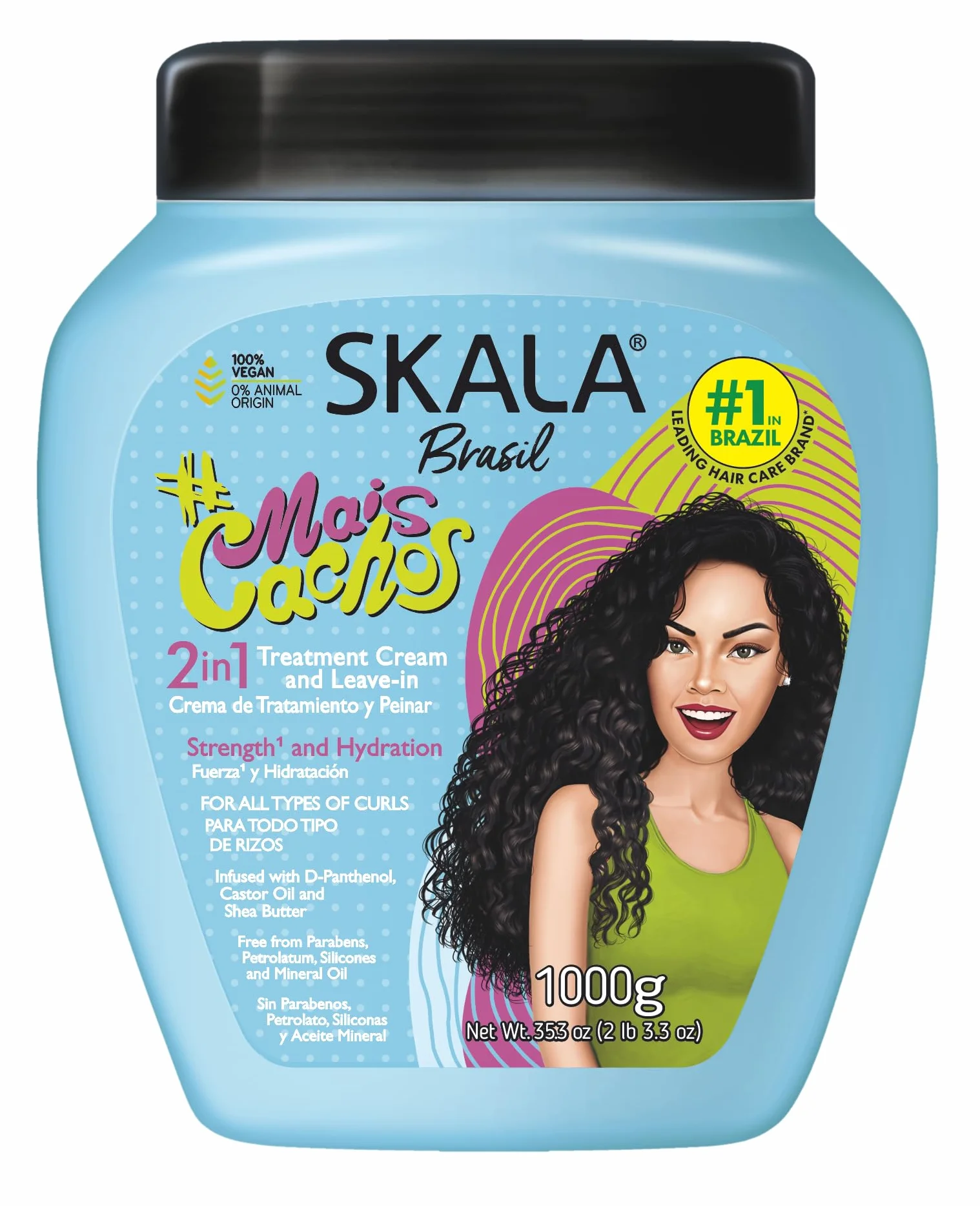 SKALA Maïs Cachos pour Cheveux Type 3Abc - 2 en 1 Traitement Baume Crème 35,2 oz