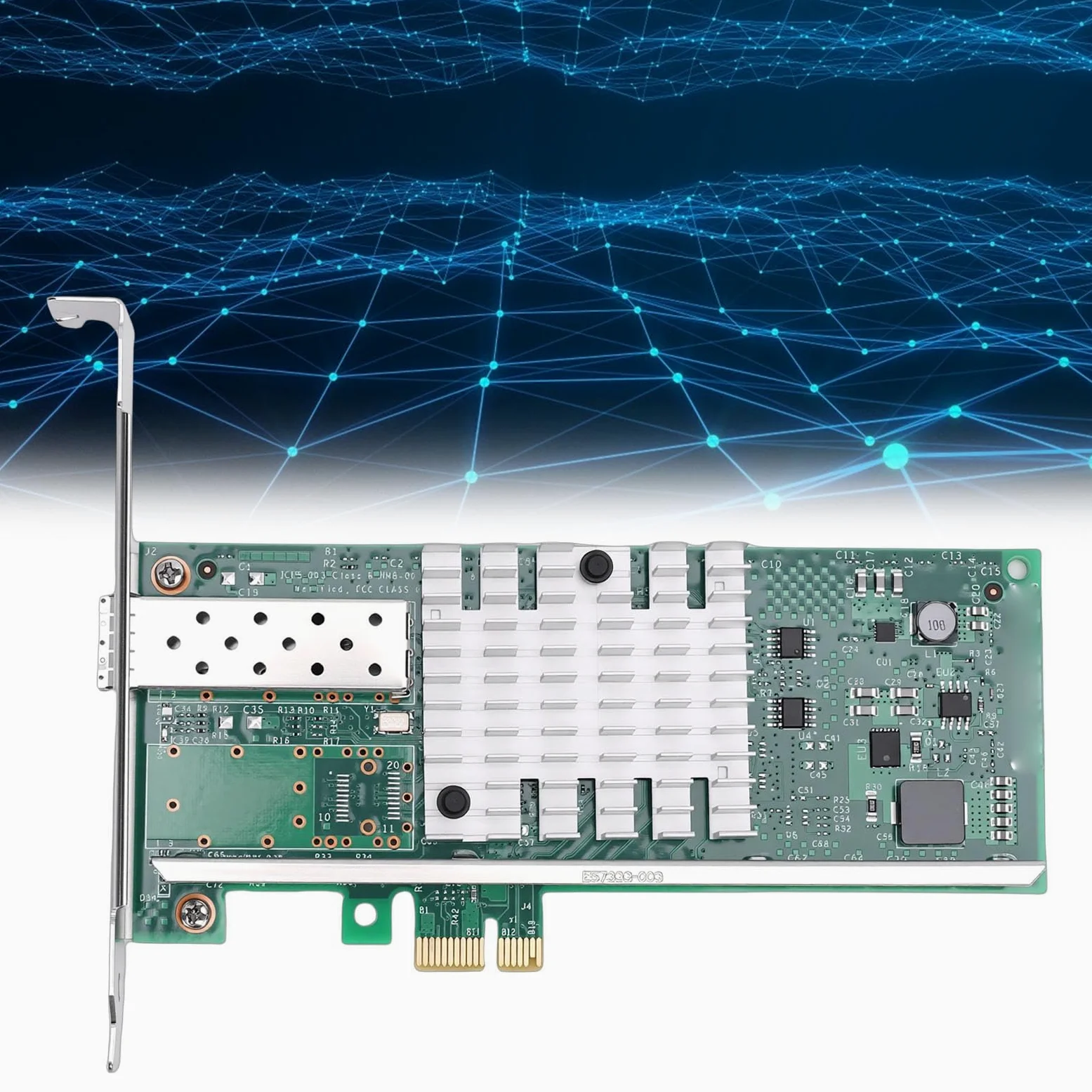 Carte Réseau PCI E 10 Go, Adaptateur Réseau PCI Express X1 10 Gbps SFP+, Chipset 82599EN, pour Mise à Niveau du Serveur de Stockage Internet Cafe