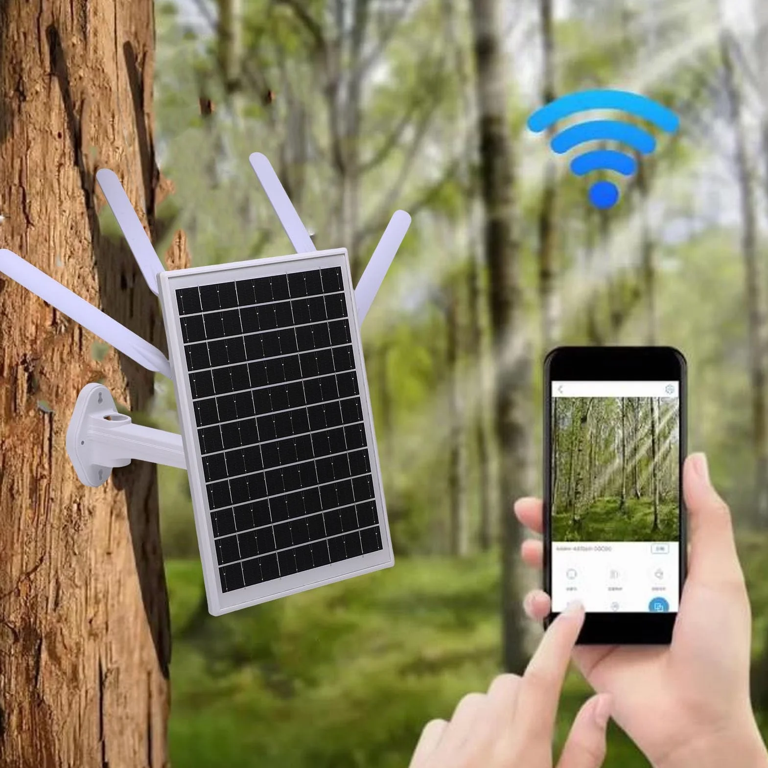 Bewinner Routeur de Modem 4G à énergie Solaire avec Extension WiFi 6, Panneau Solaire 12W, Batterie de 18000mAh, IP66 Proof, Portée de 150 M, Emplacement pour Carte SIM pour Le Camping (Antennes