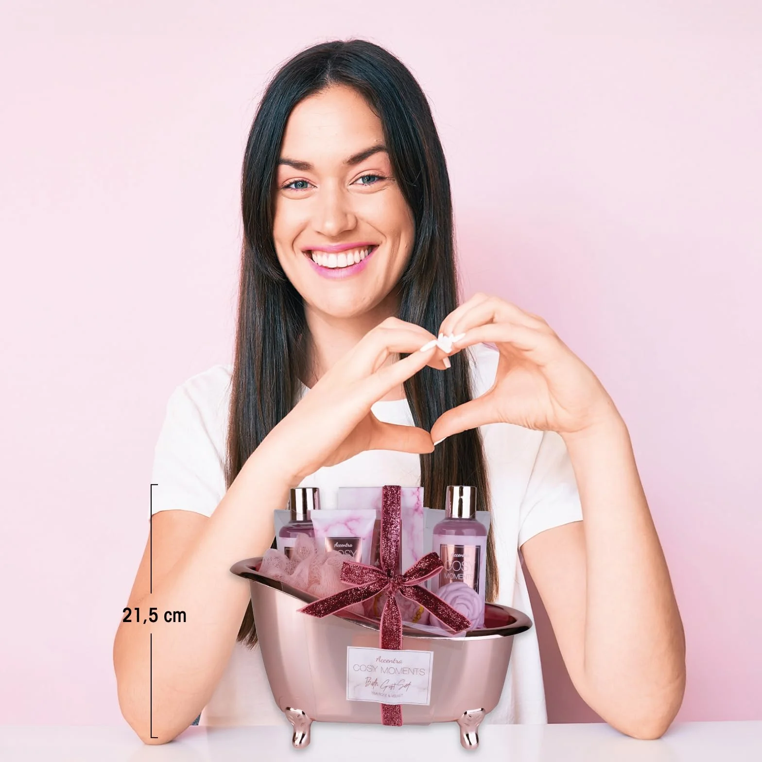 Accentra COSY MOMENTS Set de bain et de douche rose Coffret cadeau bien-être 7 pièces