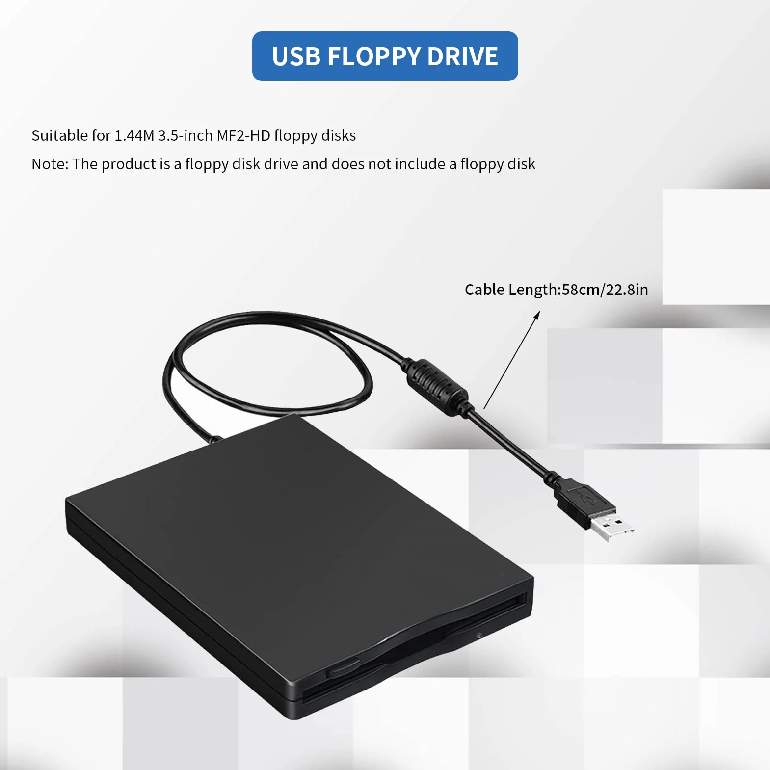 Lecteur Disquette 3.5 Externe USB Portable pour PC Windows 10/7/8/XP