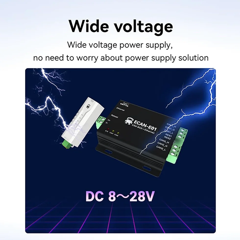 Prise en charge du convertisseur CAN vers Ethernet, peut répondre à 10 m/100 m d'adaptation du port réseau ECAN-E Series Standard CAN 2.0 DC 8-28 V de qualité industrielle (ECAN-E01-V2)