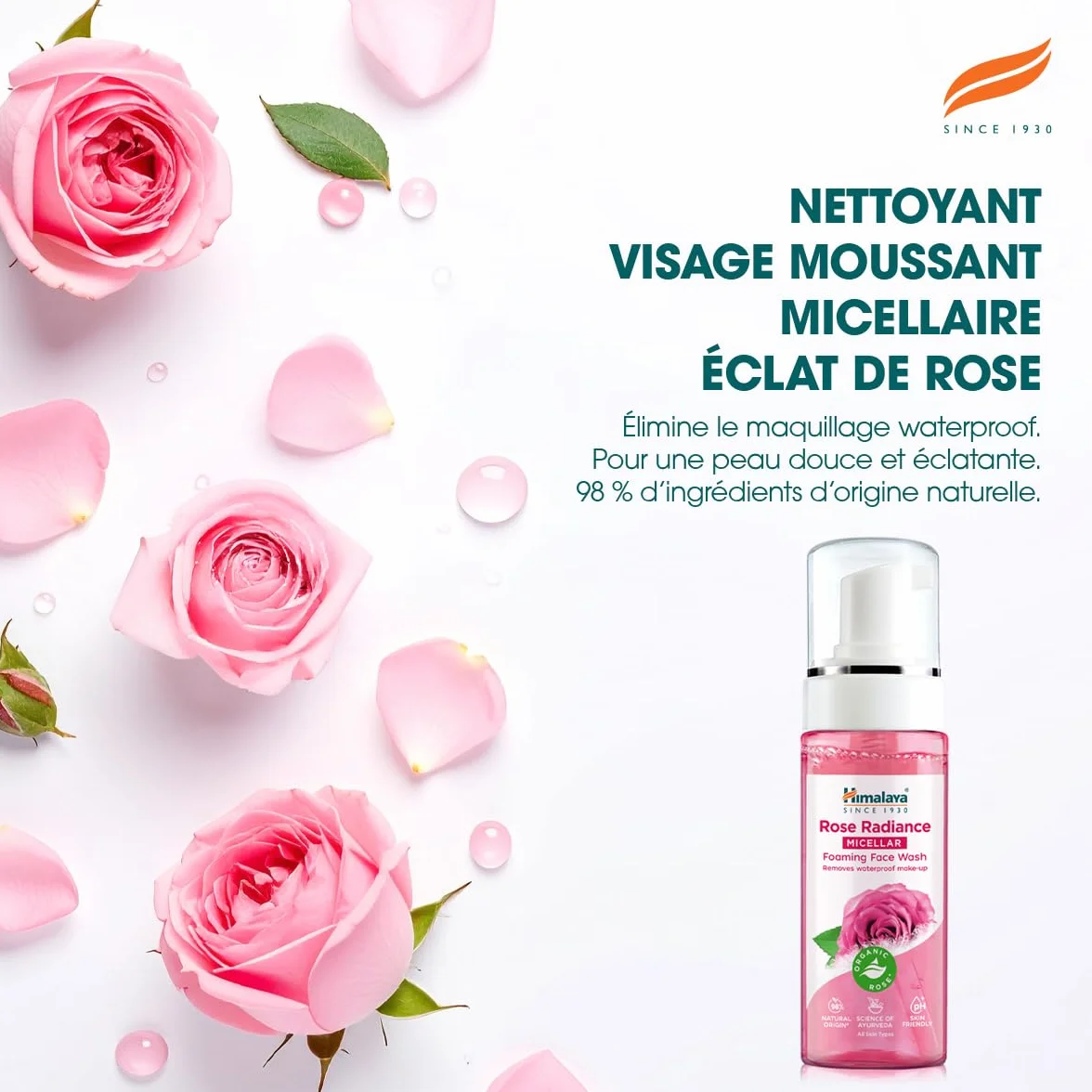 Himalaya Rose Radiance Nettoyant moussant micellaire visage 150 ml