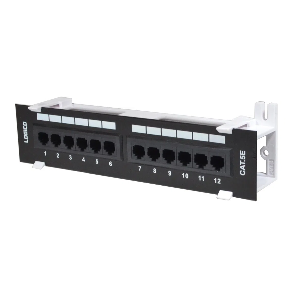 Logico PNL5EU12W Baie de branchements - Baies de branchements (Cat5e, Fast Ethernet, Gigabit Ethernet, Or, U/UTP (UTP), 23/24/25/26, Noir)
