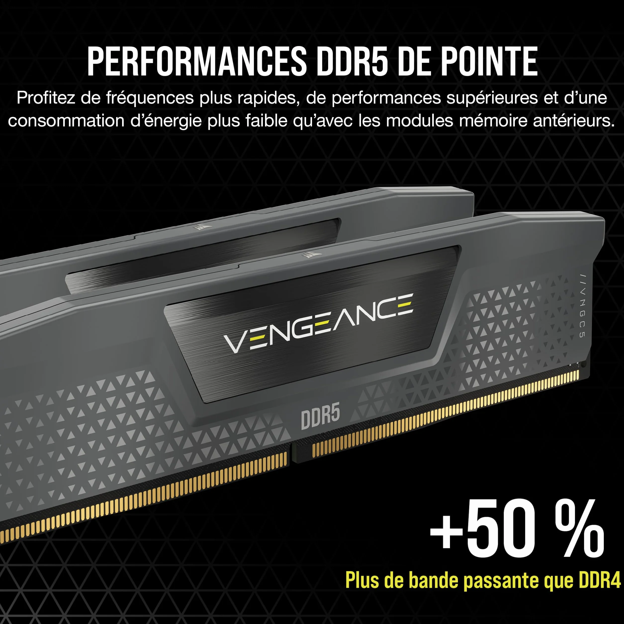 CORSAIR Vengeance DDR5 RAM 32Go (2x16Go) 6000MHz CL30 AMD Expo Mémoire PC iCUE Gris CMK32GX5M2B6000Z30