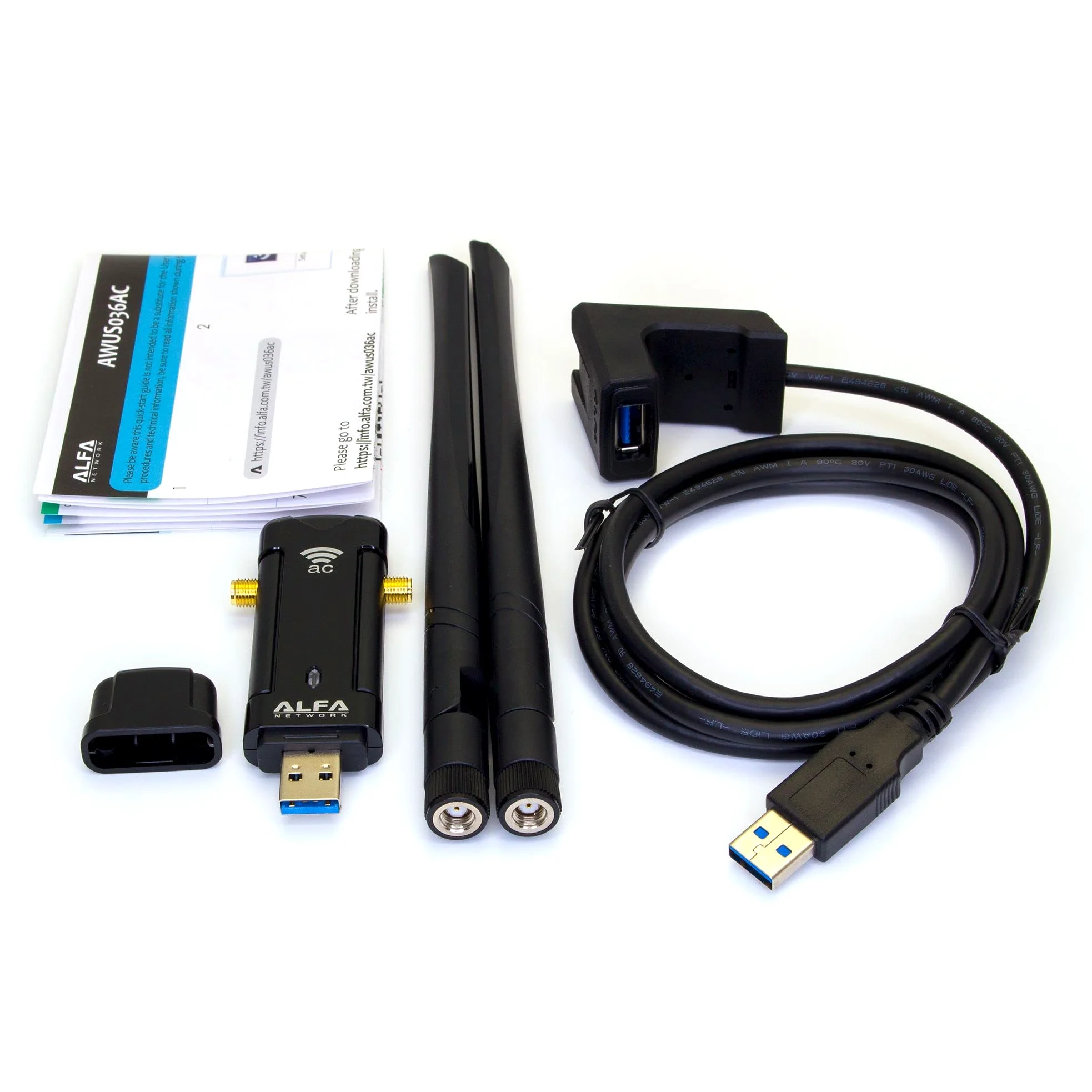 Alfa Network AWUS036AC Adaptateur USB Antenne 5 dBi Dual-Band WiFi