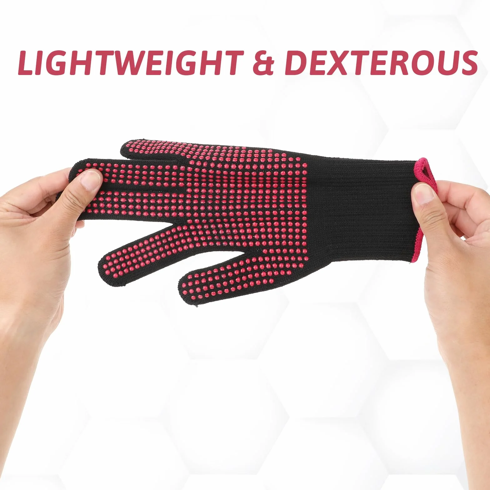 Lot de 2 gants résistants à la chaleur avec points en silicone antidérapants pour coiffer