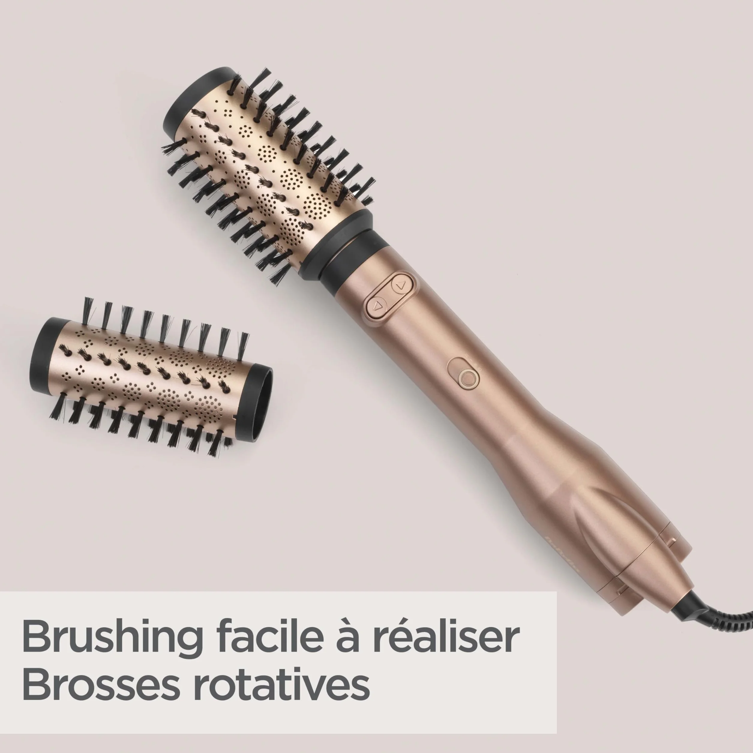 BaByliss Big Hair Dual Brosse soufflante rotative AS952E 50mm 40mm ionique anti-frisottis Noir