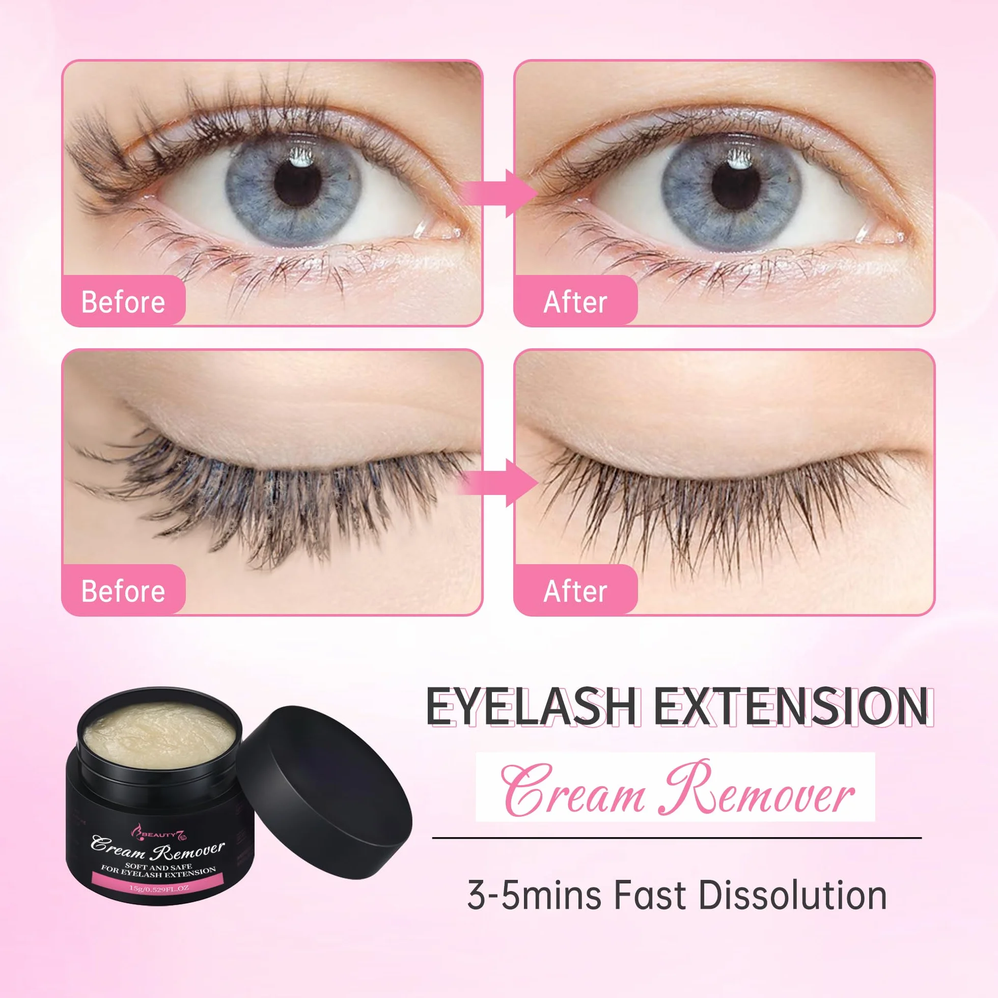 Crème Remove Cils Extension 15g Dissolvant Colle Rapide Inodore