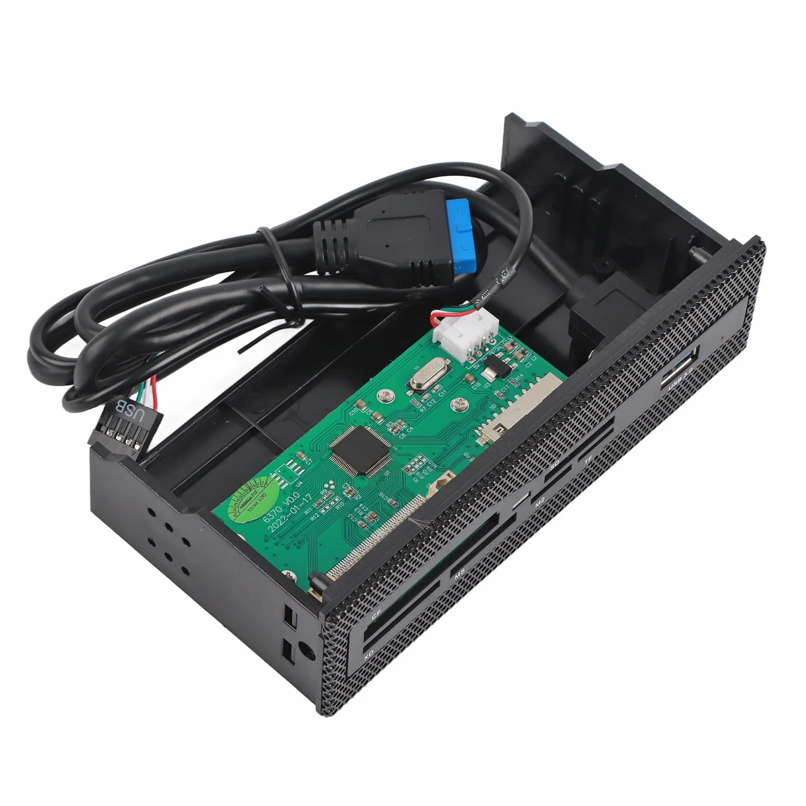 KIMISS Lecteur de Carte Interne PC USB 3.0 M2 SD MS XD CF TF Panneau Avant