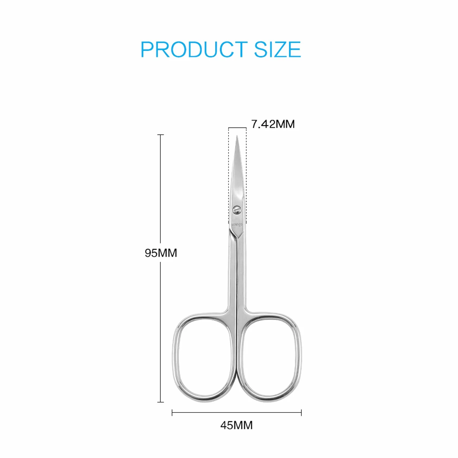 LIVINGO Ciseaux de manucure acier inoxydable lame incurvée 8,9 cm Kit toilettage ongles