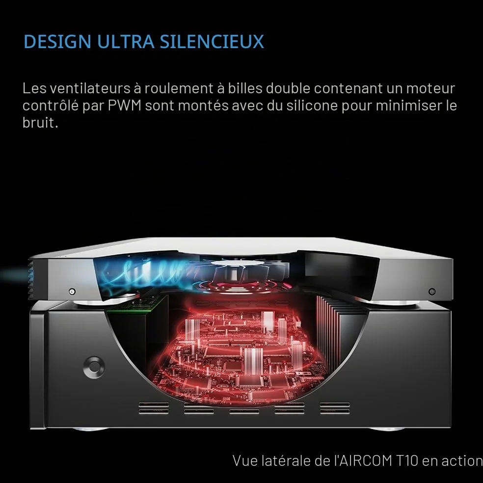 AC Infinity Aircom S10 Système de Ventilation Silencieux 43 cm pour récepteur, amplificateur, DVR, Composants AV Cabinet