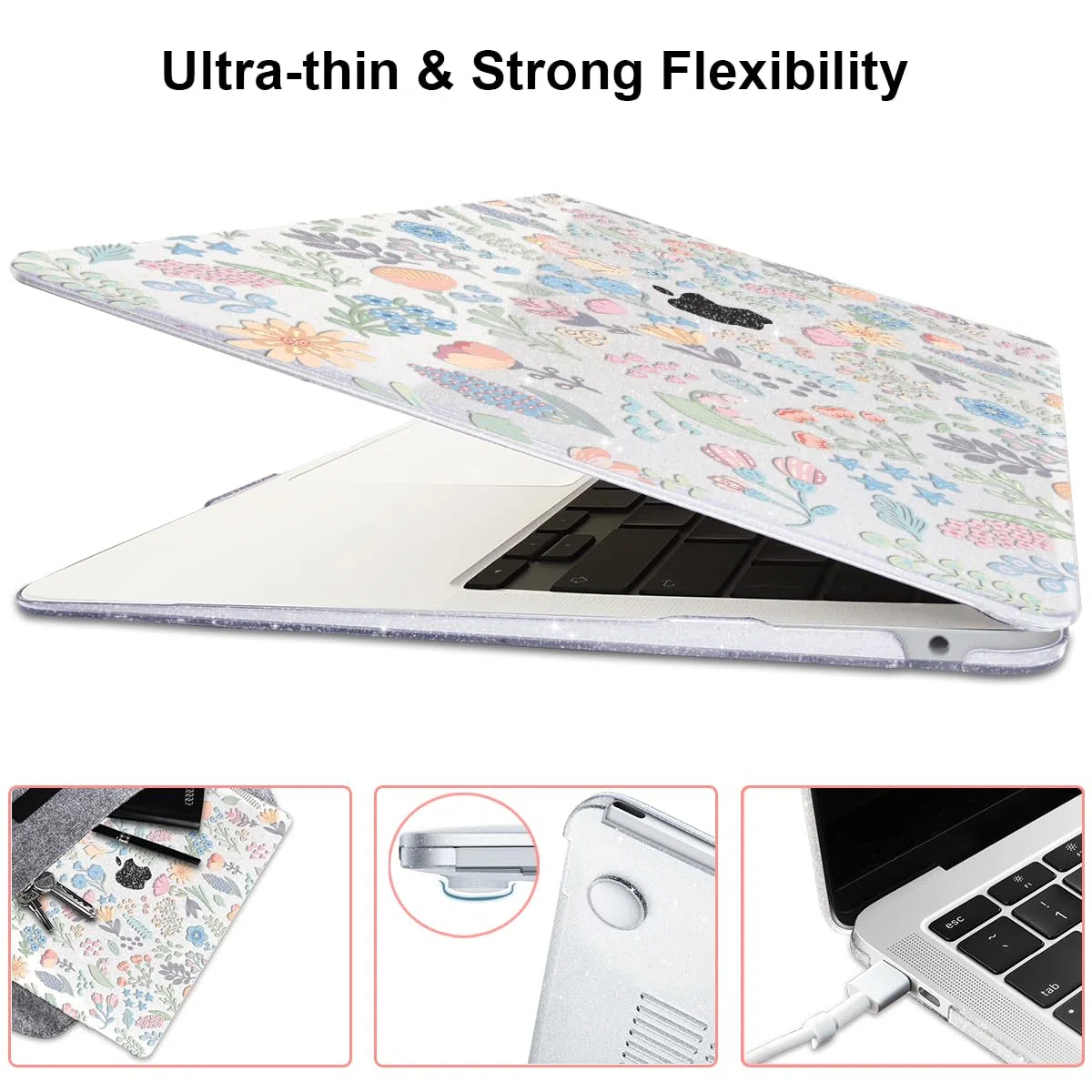 Coque rigide en plastique à motif brillant pour MacBook Pro 13" 2022, 2021, 2020-2016, puce M2 M1, A2338, A2251, A2289, A2159, A1989, A1706, motif brillant