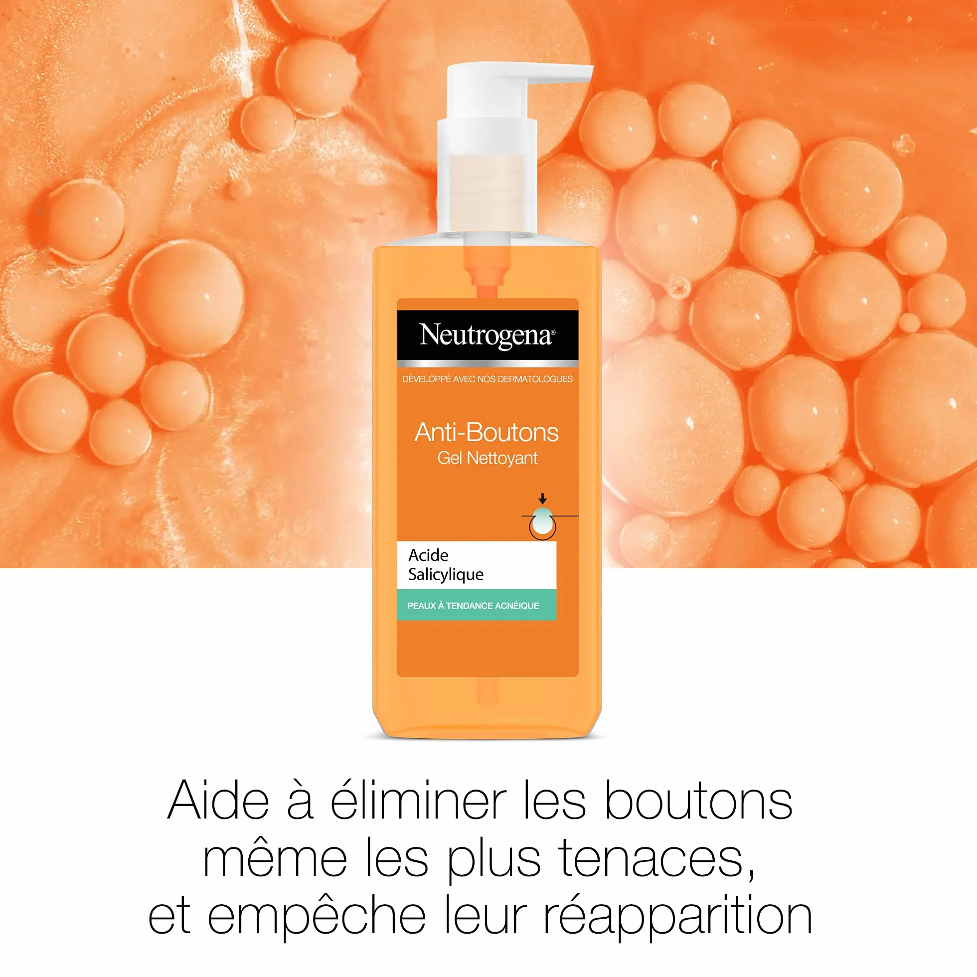 Neutrogena Gel Nettoyant Visage Anti-Boutons Acide Salicylique 200ml