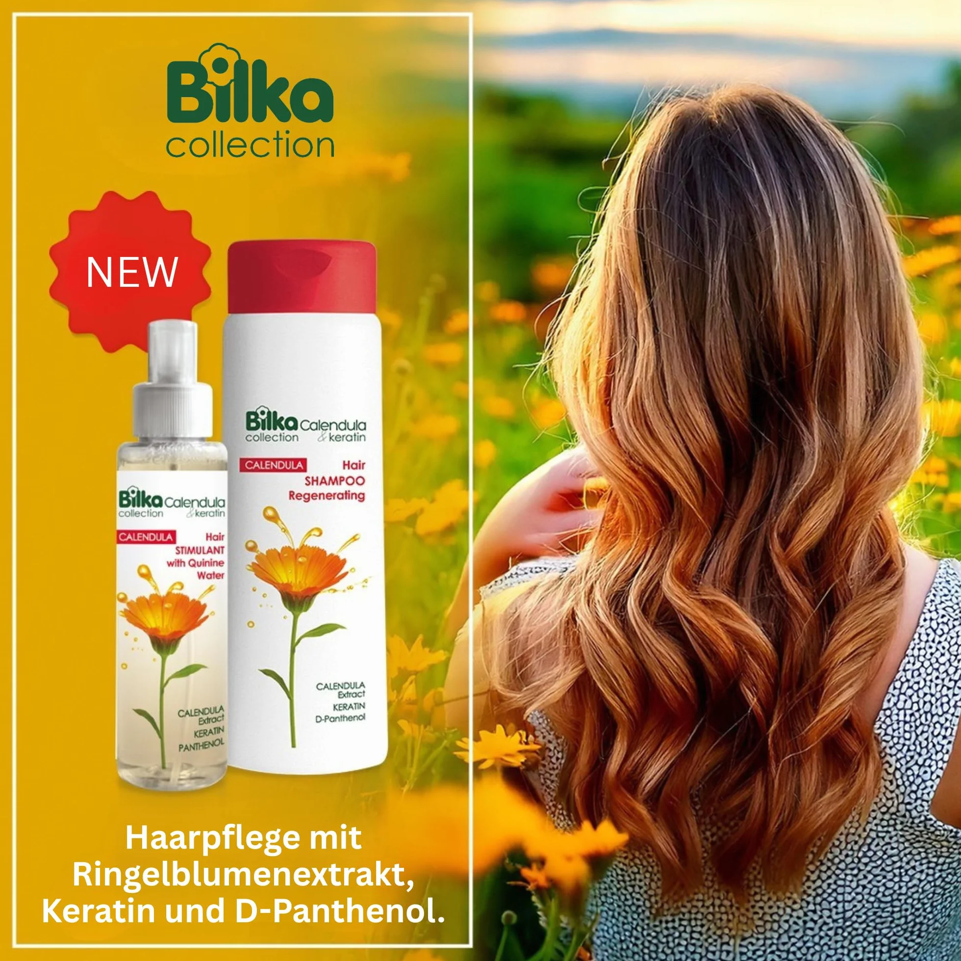 Stimulans de croissance des cheveux au calendula et à la kératine - Soin capillaire