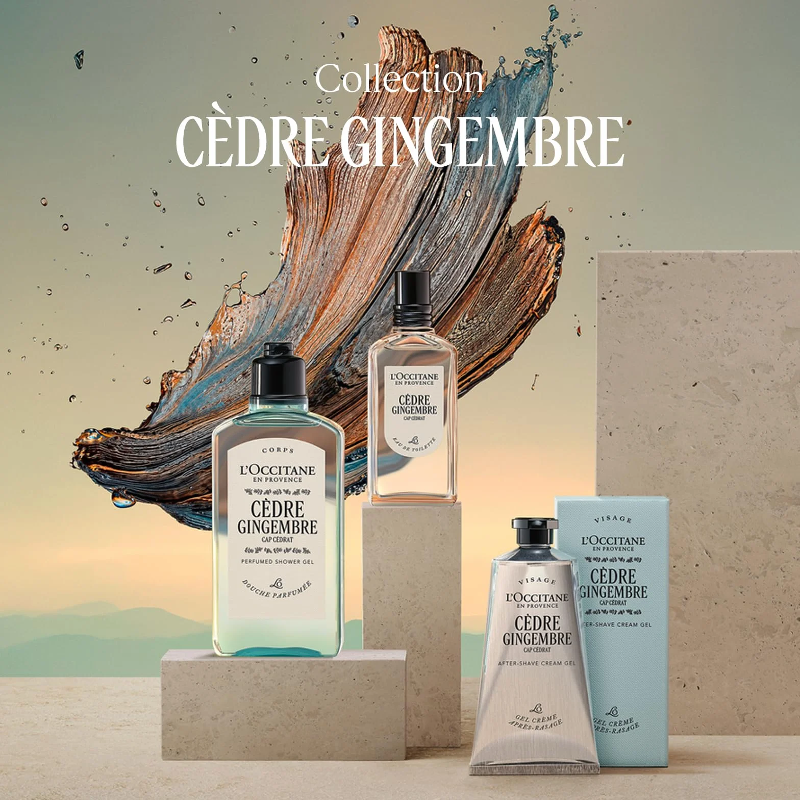 L'OCCITANE Gel Douche Cèdre Gingembre Notes aquatiques mentholées épicées Fabriqué en France