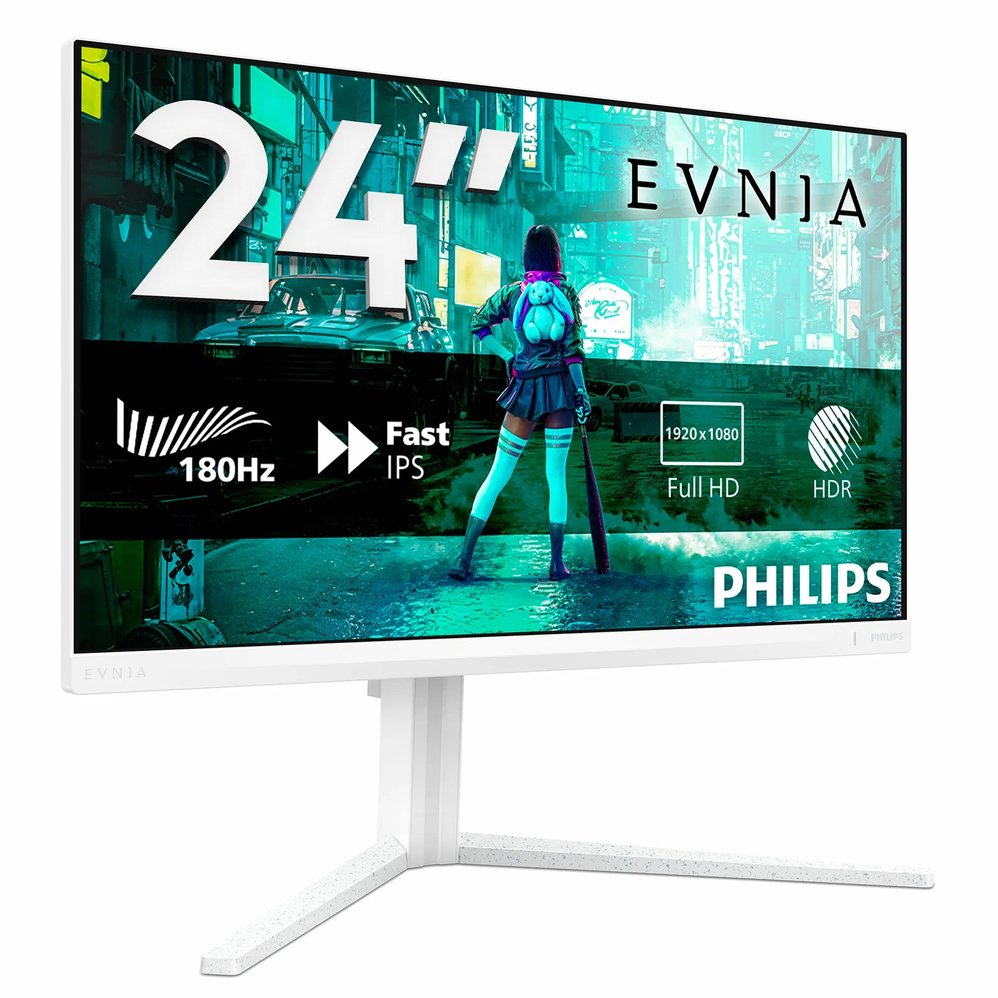 Philips 24M2N3201A - Moniteur de Jeu Full HD 24 Pouces, 180 Hz, 1 ms GtG, FreeSync Prem., G-Sync comp. (1920x1080, 2X HDMI, DisplayPort) Blanc