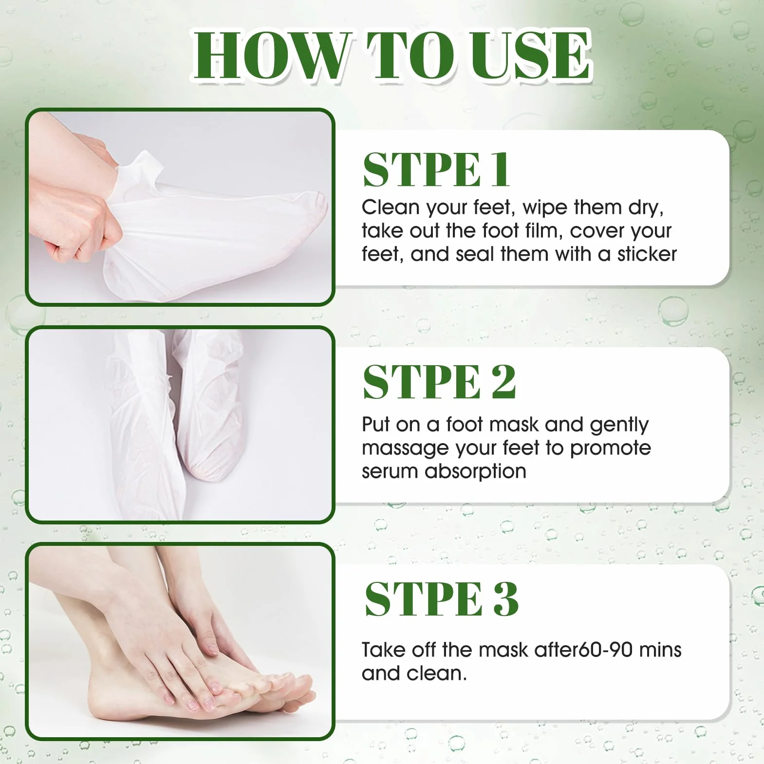 Masque Pieds Peeling Exfoliant 6 Paires pour Pieds Très Secs et Abîmés