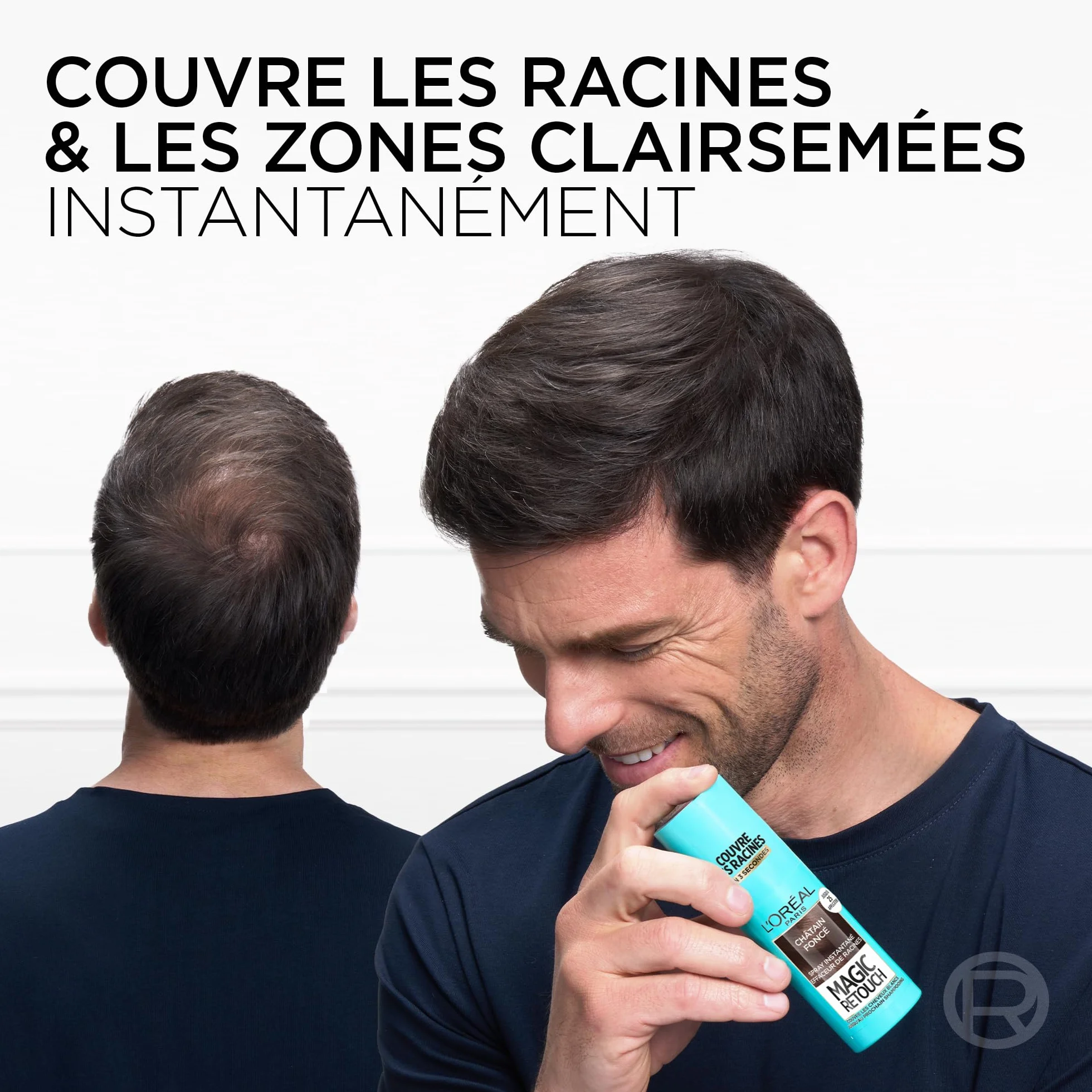 L’ORÉAL PARIS Magic Retouch Spray Instantané Correcteur de Racines & Cheveux Blancs, Châtain Foncé, 2x75ml