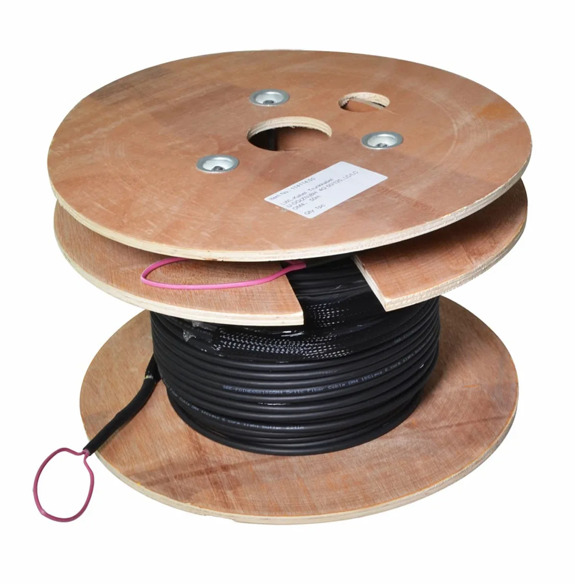 LogiLink FT2U200 – Câble de jonction à fibre optique U-DQ(ZN) soutien-gorge, (pour intérieur et extérieur), avec aide à la traction 8 fibres Multimode OM4, LC/UPC – LC/UPC, 200 m
