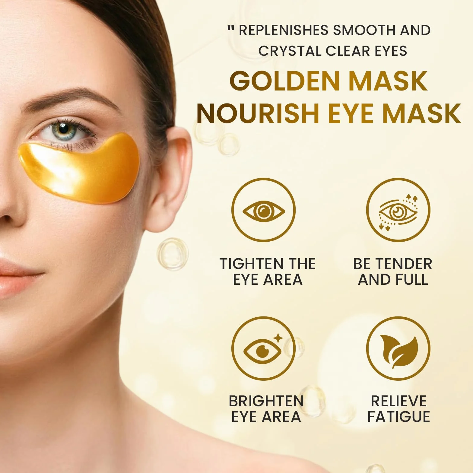 Masque Yeux 60 Pcs, Patch Yeux Collagène en Gel, Anti-Cernes et Anti Poches, Hydratant et Anti Âge