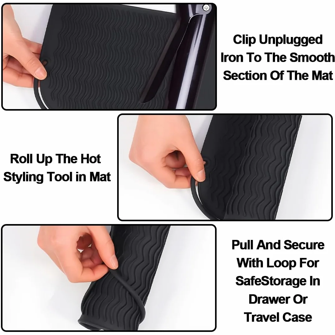 Gants résistants à la chaleur 2 pièces avec coussin isolant pour coiffure