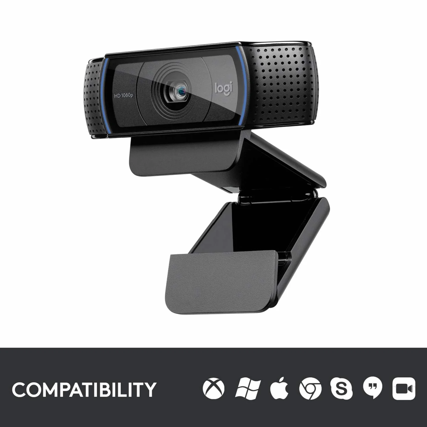 Logitech Webcam C920 HD Pro Full HD 1080p, double micro stéréo, noir (renouvelée)